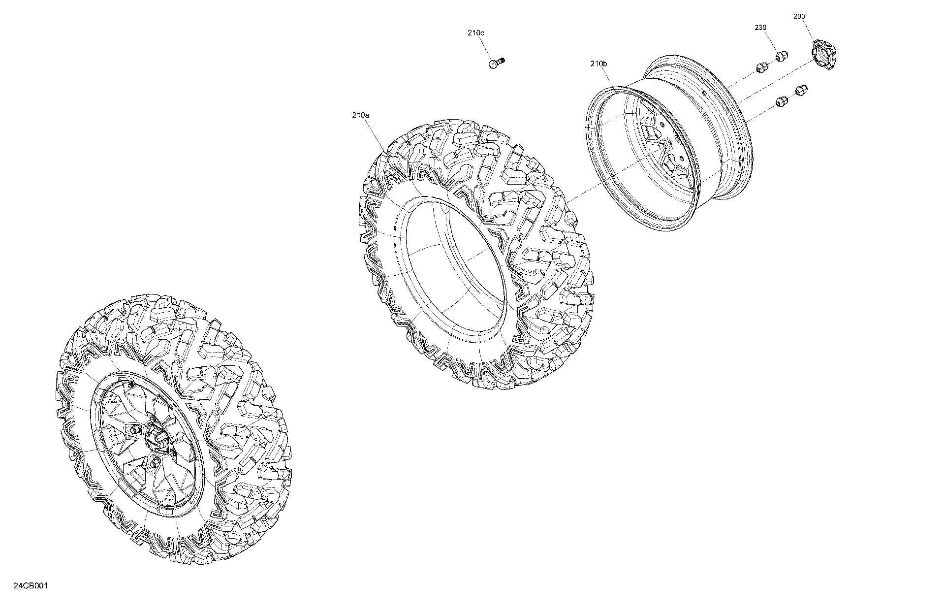 An Image of a Genuine Can-Am Parts Schematic Diagram showing the schematic - DRIVE - FRONT WHEELS