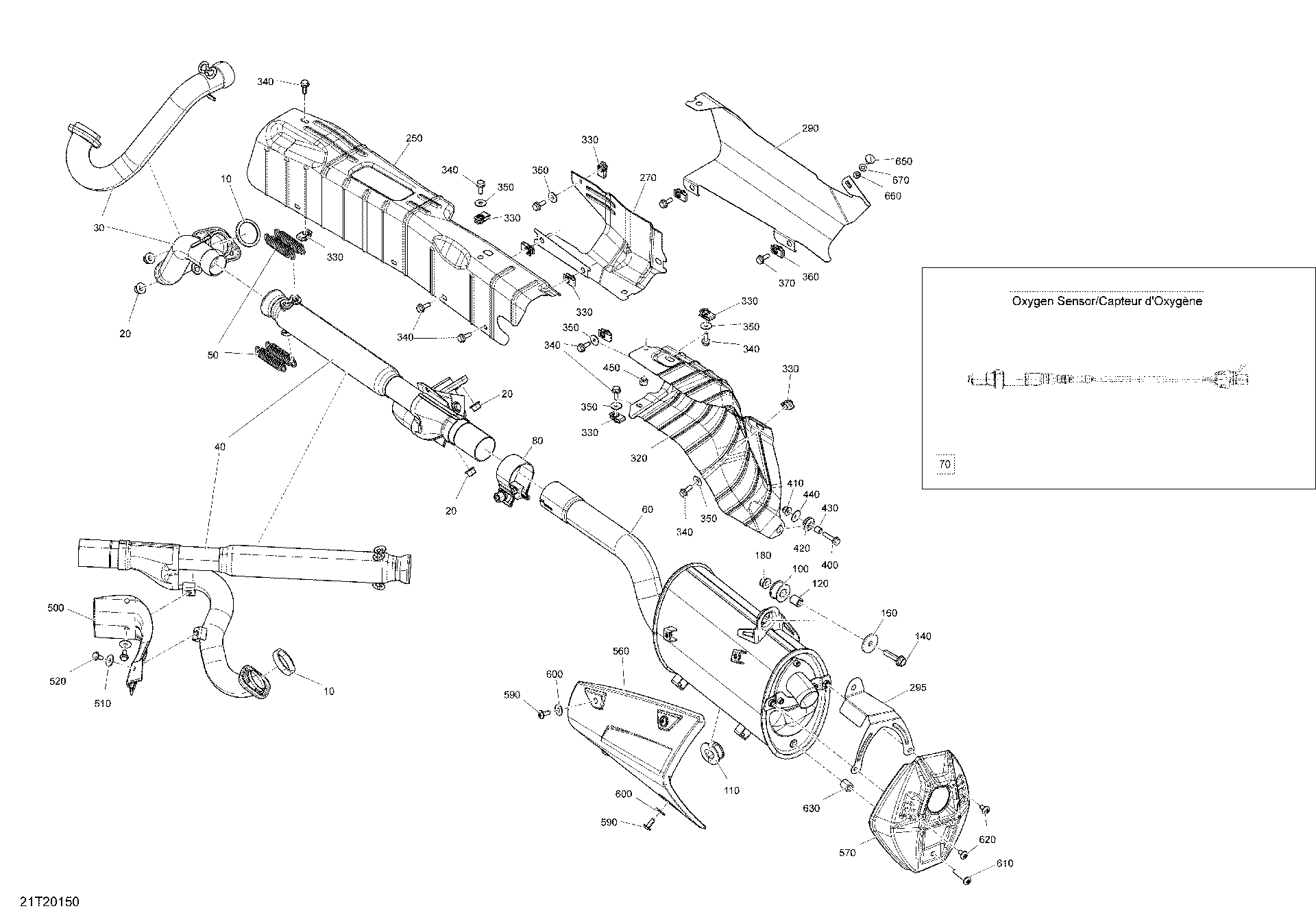 An Image of a Genuine Can-Am Parts Schematic Diagram showing the schematic - EXHAUST