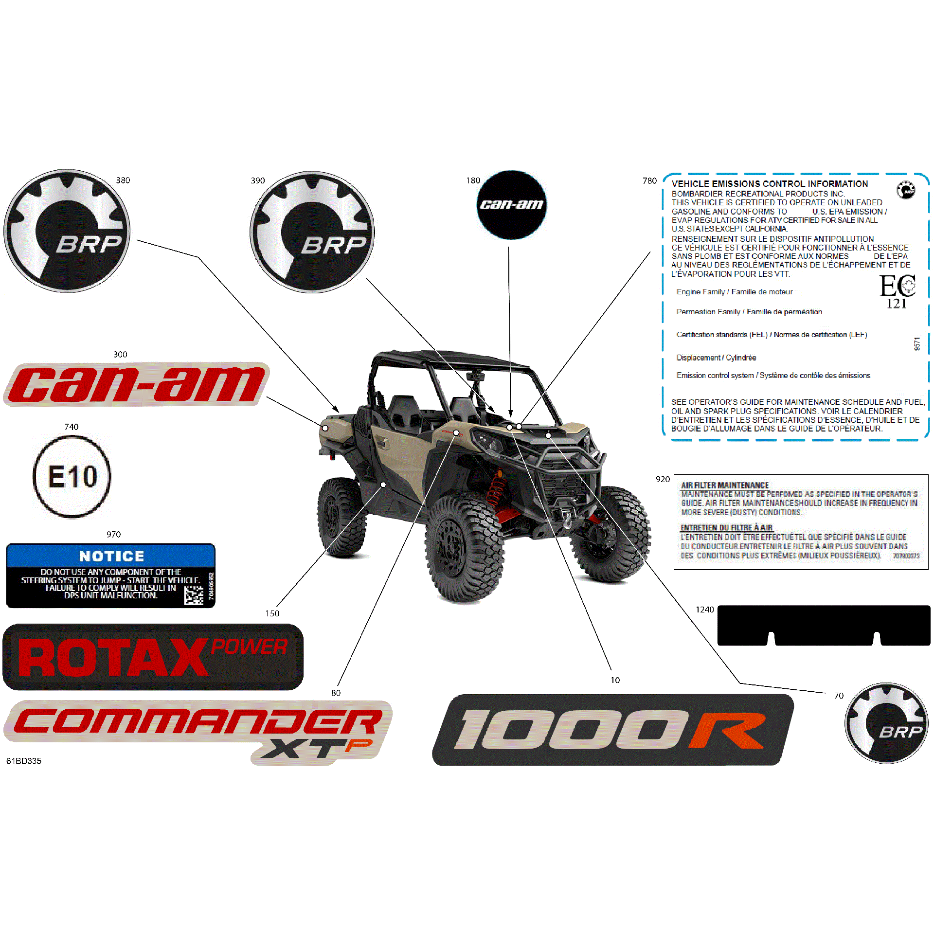 An Image of a Genuine Can-Am Parts Schematic Diagram showing the schematic - BODY - DECALS
