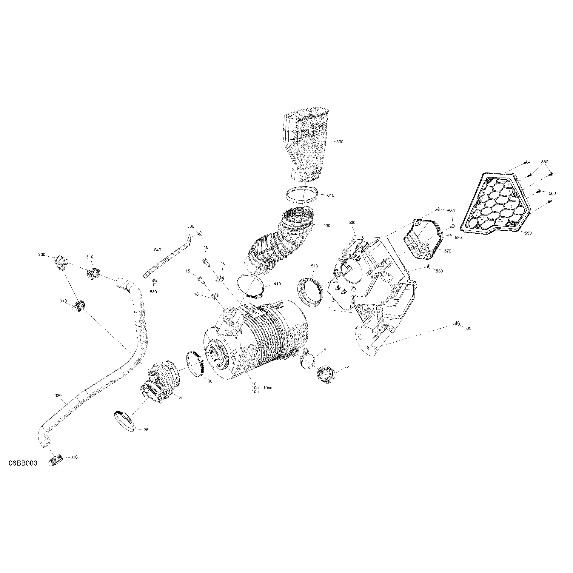 An Image of a Genuine Can-Am Parts Schematic Diagram showing the schematic - ENGINE - AIR INTAKE