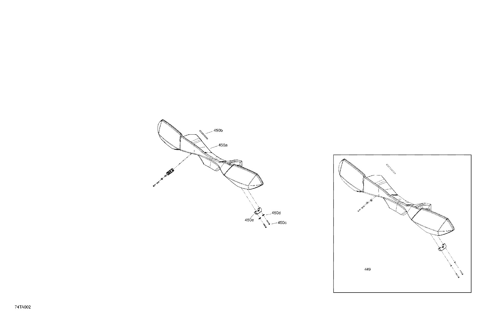 An Image of a Genuine Can-Am Parts Schematic Diagram showing the schematic - MECHANIC - STEERING - AIR DEFLECTOR - XT