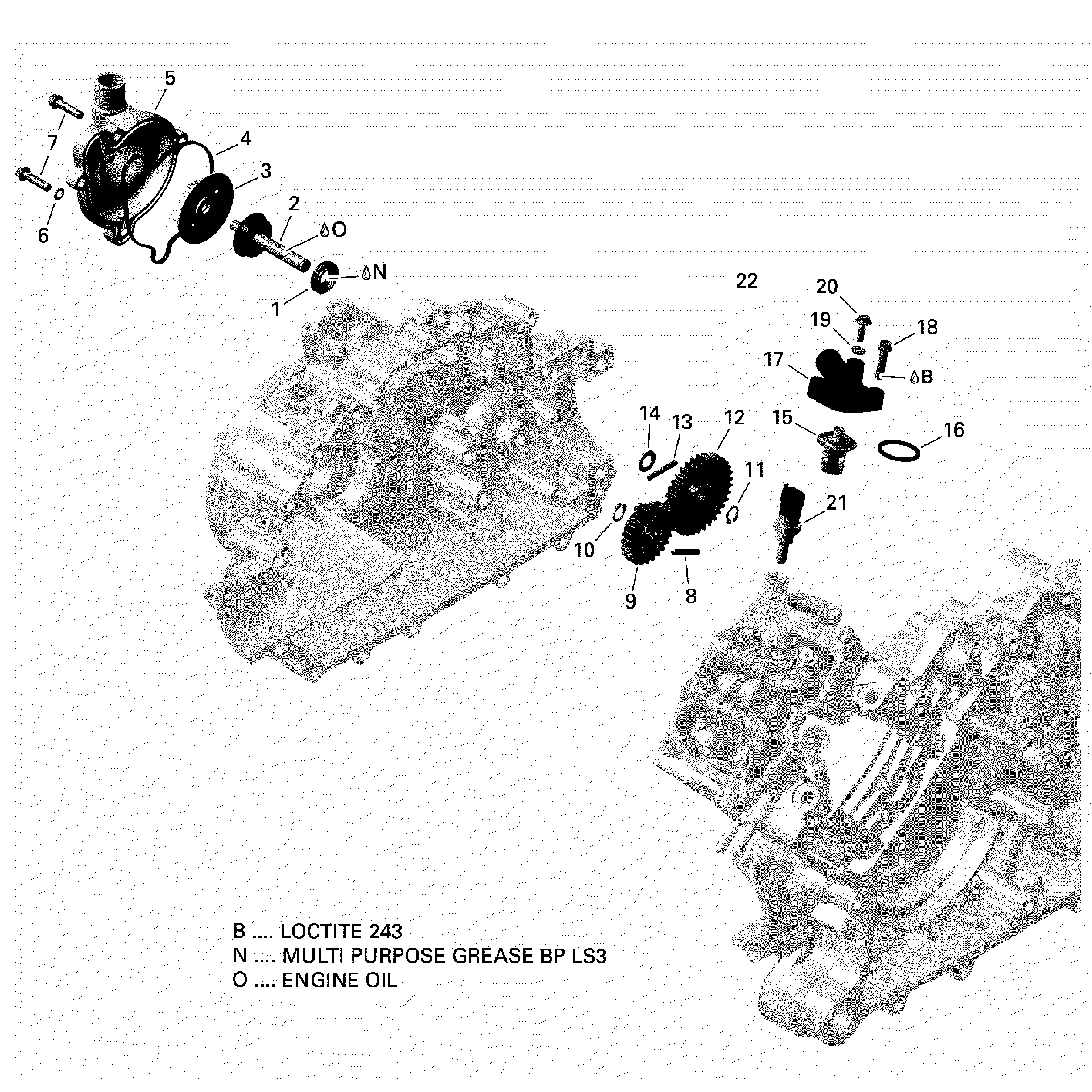 An Image of a Genuine Can-Am Parts Schematic Diagram showing the schematic - ENGINE COOLING