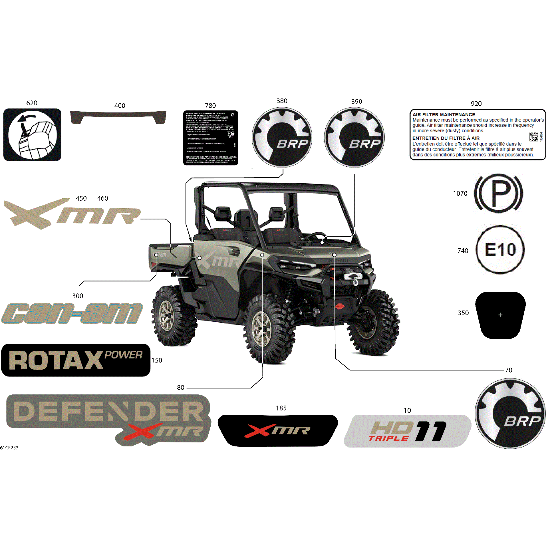 An Image of a Genuine Can-Am Parts Schematic Diagram showing the schematic - BODY - DECALS