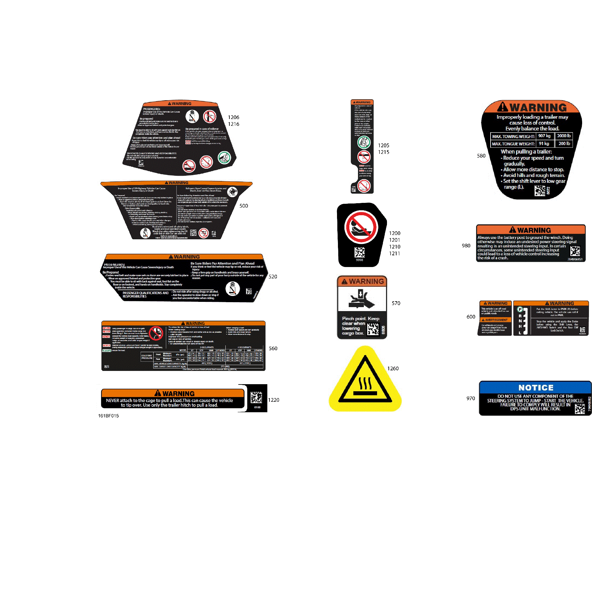 An Image of a Genuine Can-Am Parts Schematic Diagram showing the schematic - BODY - WARNING DECALS