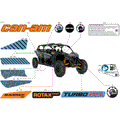 BODY - DECALS - 2025 CAN AM MAVERICK MAX TURBO RR DS 64 INCH - SCANDI BLUE - 64" WIDTH CALI