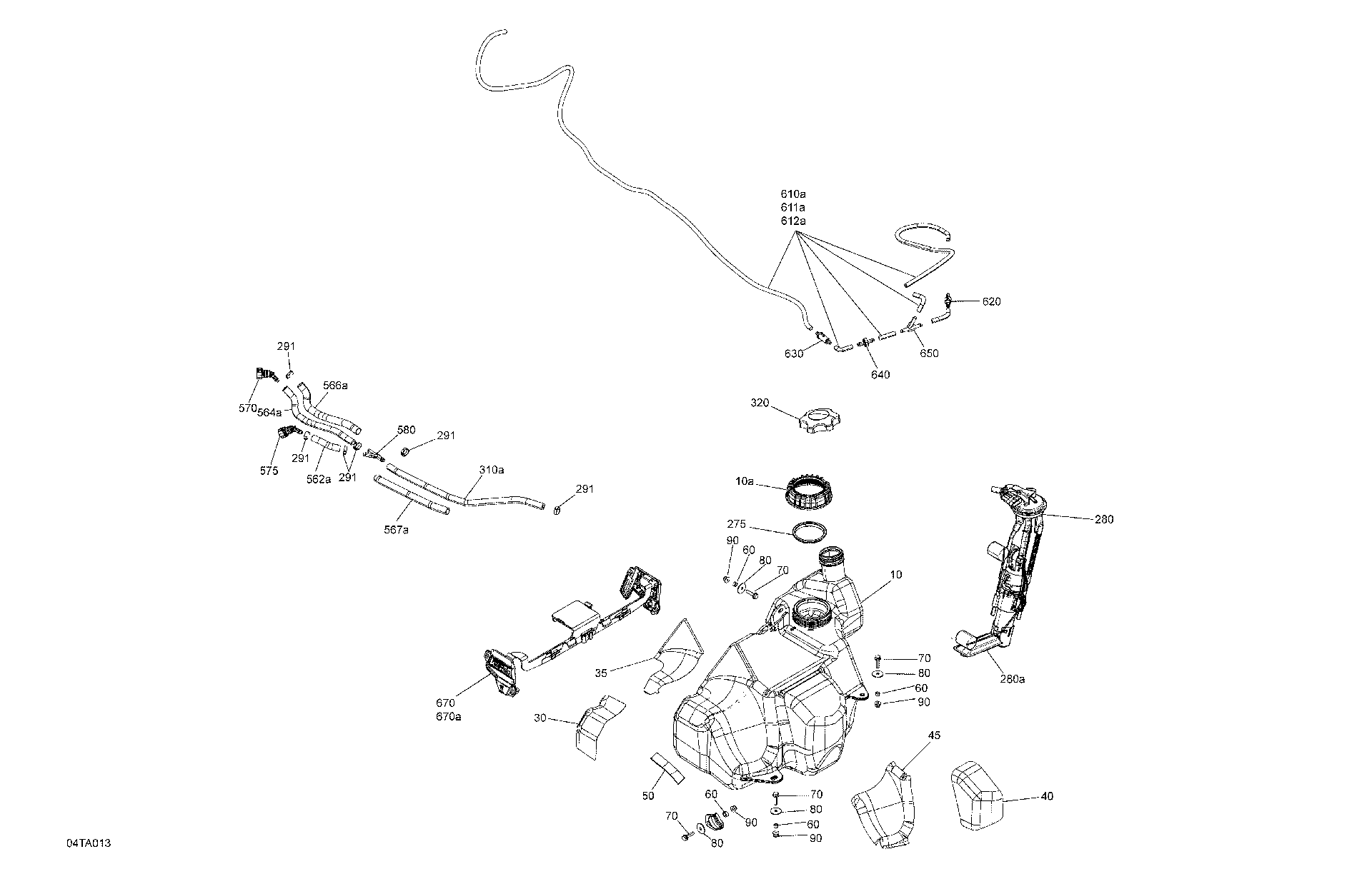 An Image of a Genuine Can-Am Parts Schematic Diagram showing the schematic - ENGINE - FUEL
