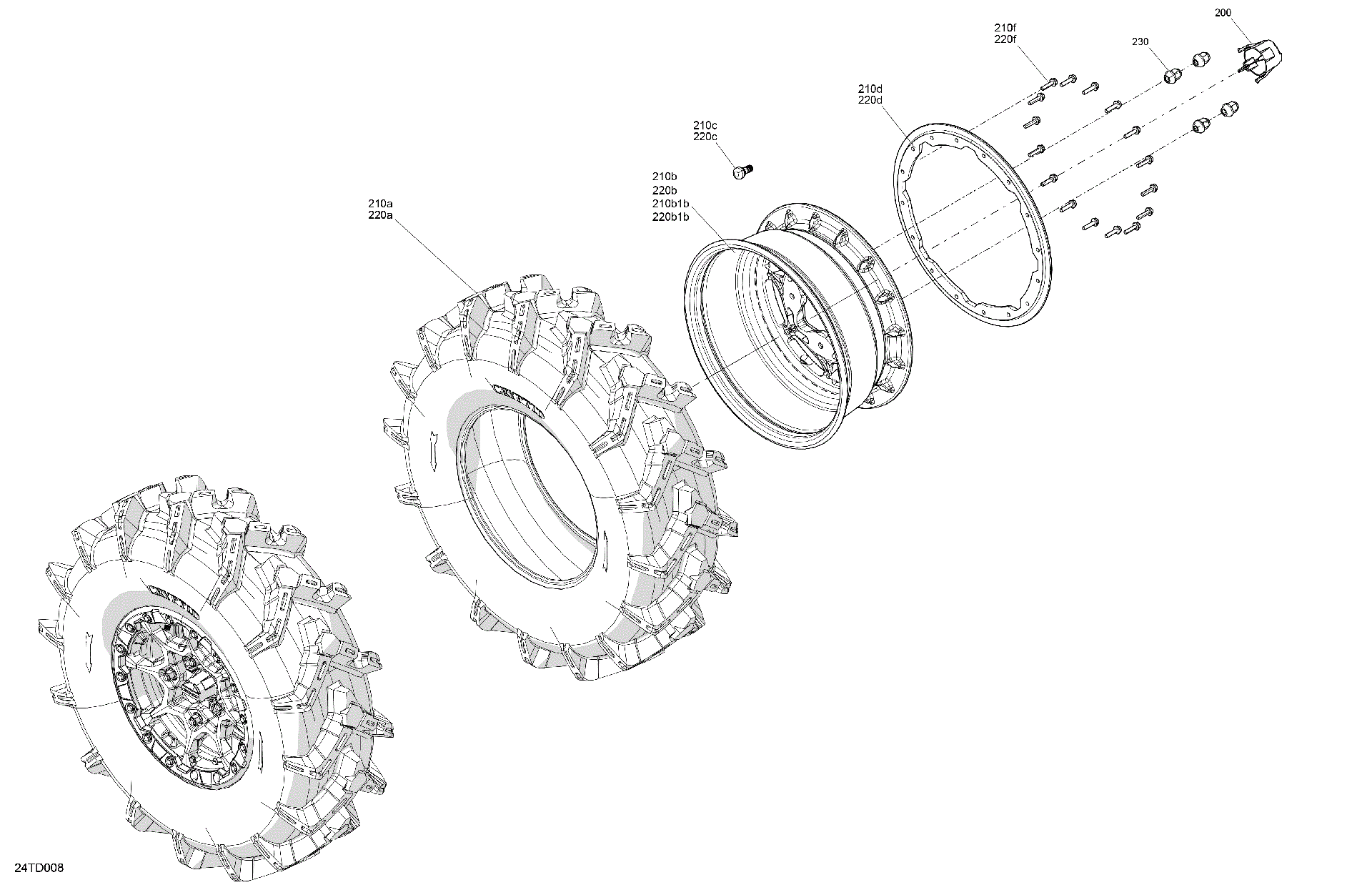 An Image of a Genuine Can-Am Parts Schematic Diagram showing the schematic - DRIVE - FRONT WHEELS