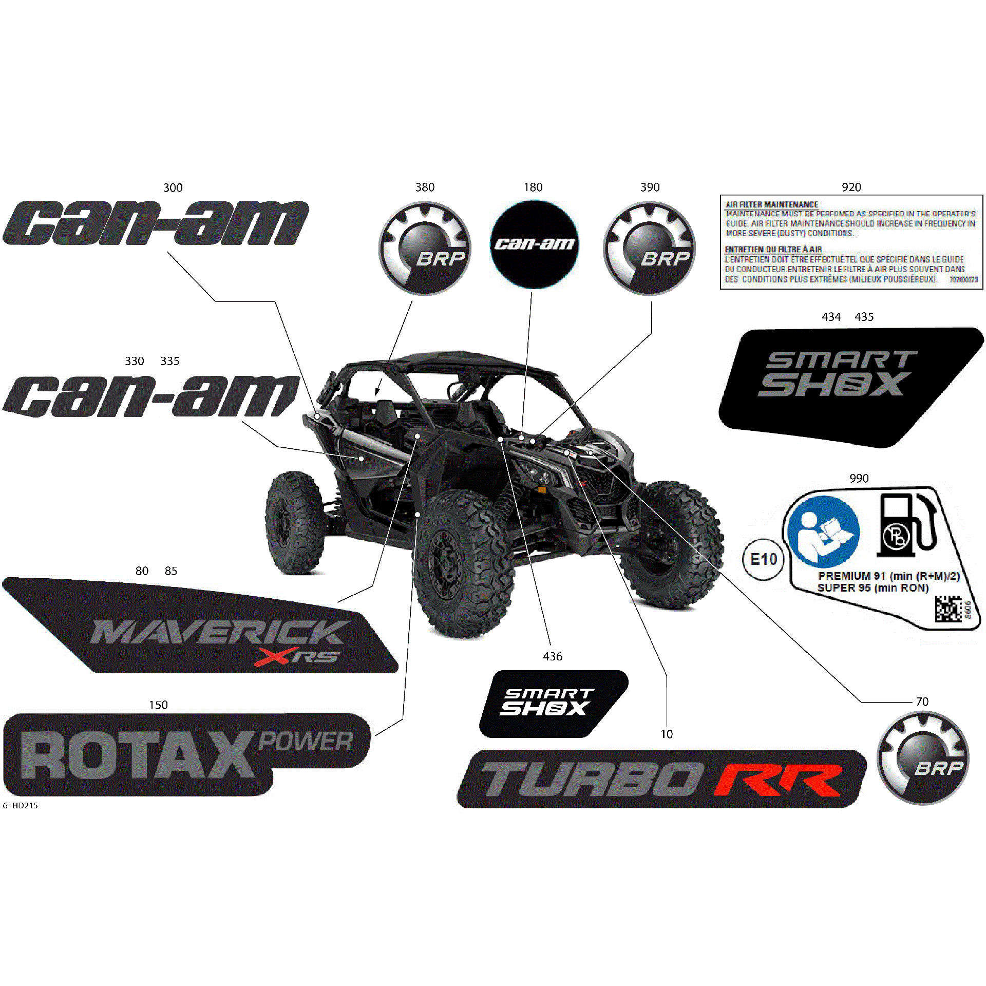 An Image of a Genuine Can-Am Parts Schematic Diagram showing the schematic - BODY - DECALS