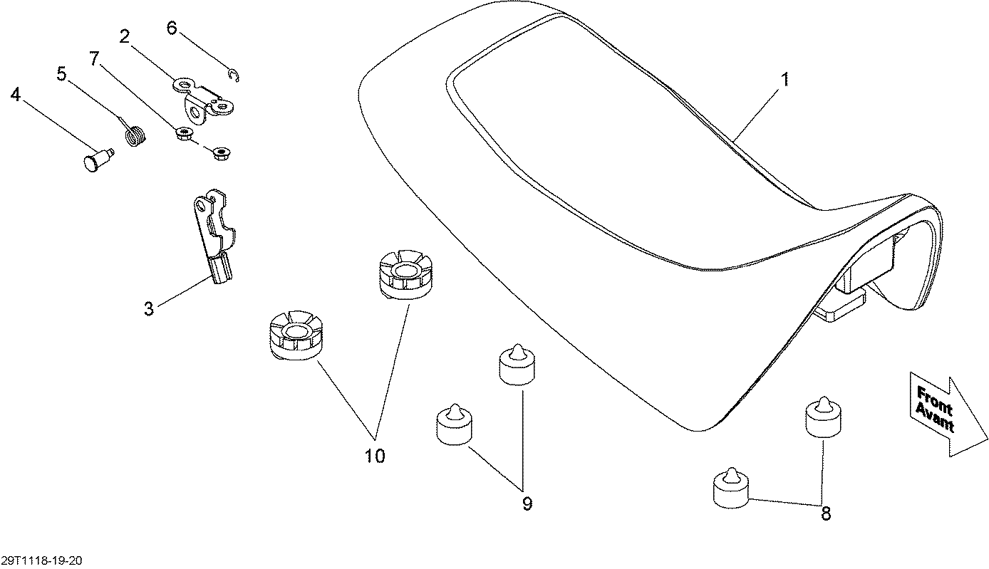 An Image of a Genuine Can-Am Parts Schematic Diagram showing the schematic - SEAT