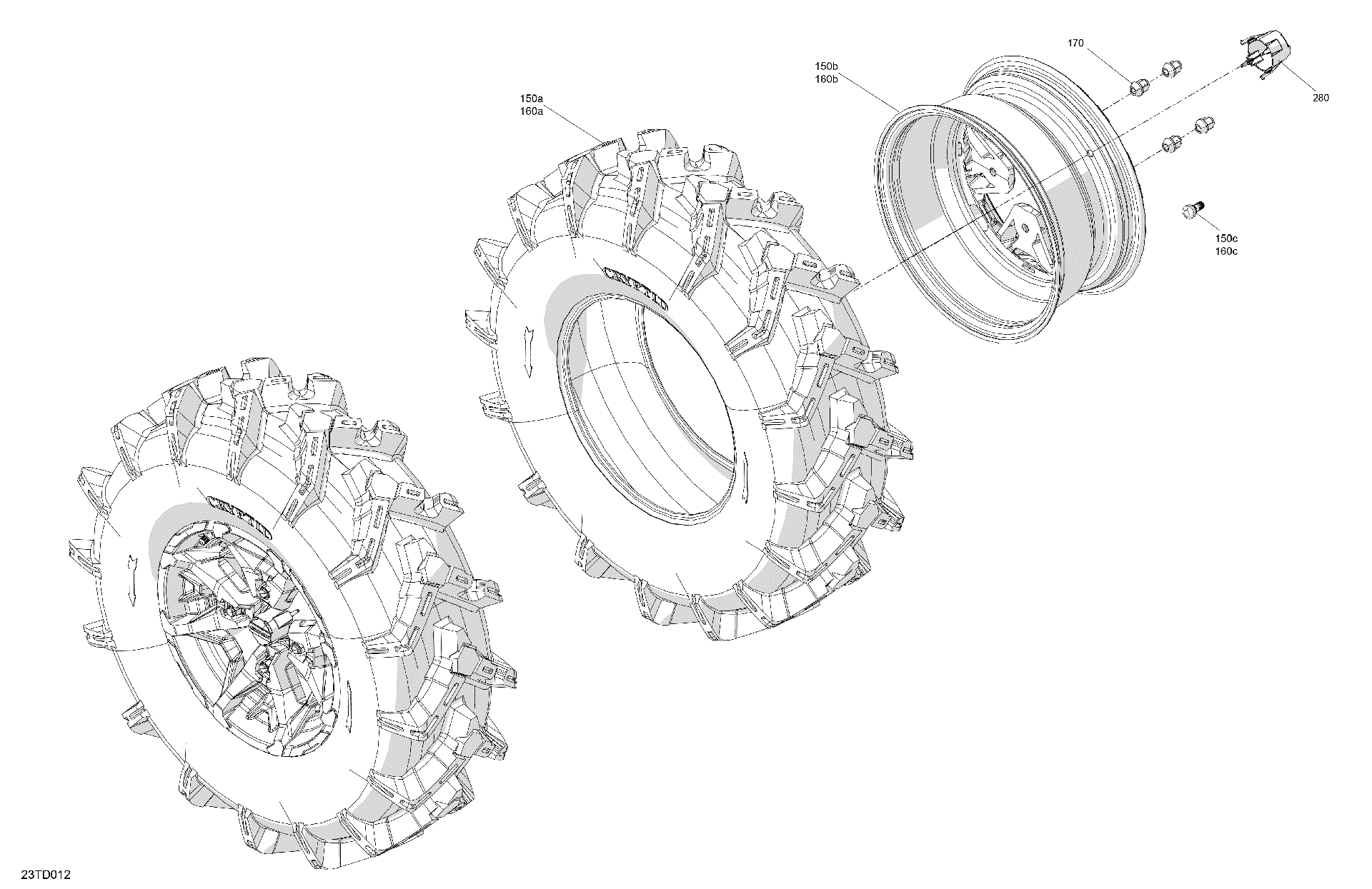 An Image of a Genuine Can-Am Parts Schematic Diagram showing the schematic - DRIVE - REAR WHEELS