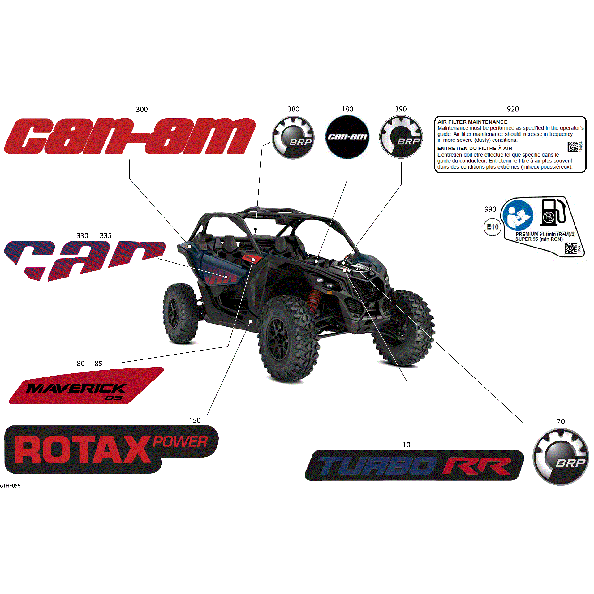 An Image of a Genuine Can-Am Parts Schematic Diagram showing the schematic - BODY - DECALS