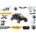 BODY - DECALS - 2025 CAN AM MAVERICK R MAX X RS - NEO YELLOW - 77" WIDTH CALI