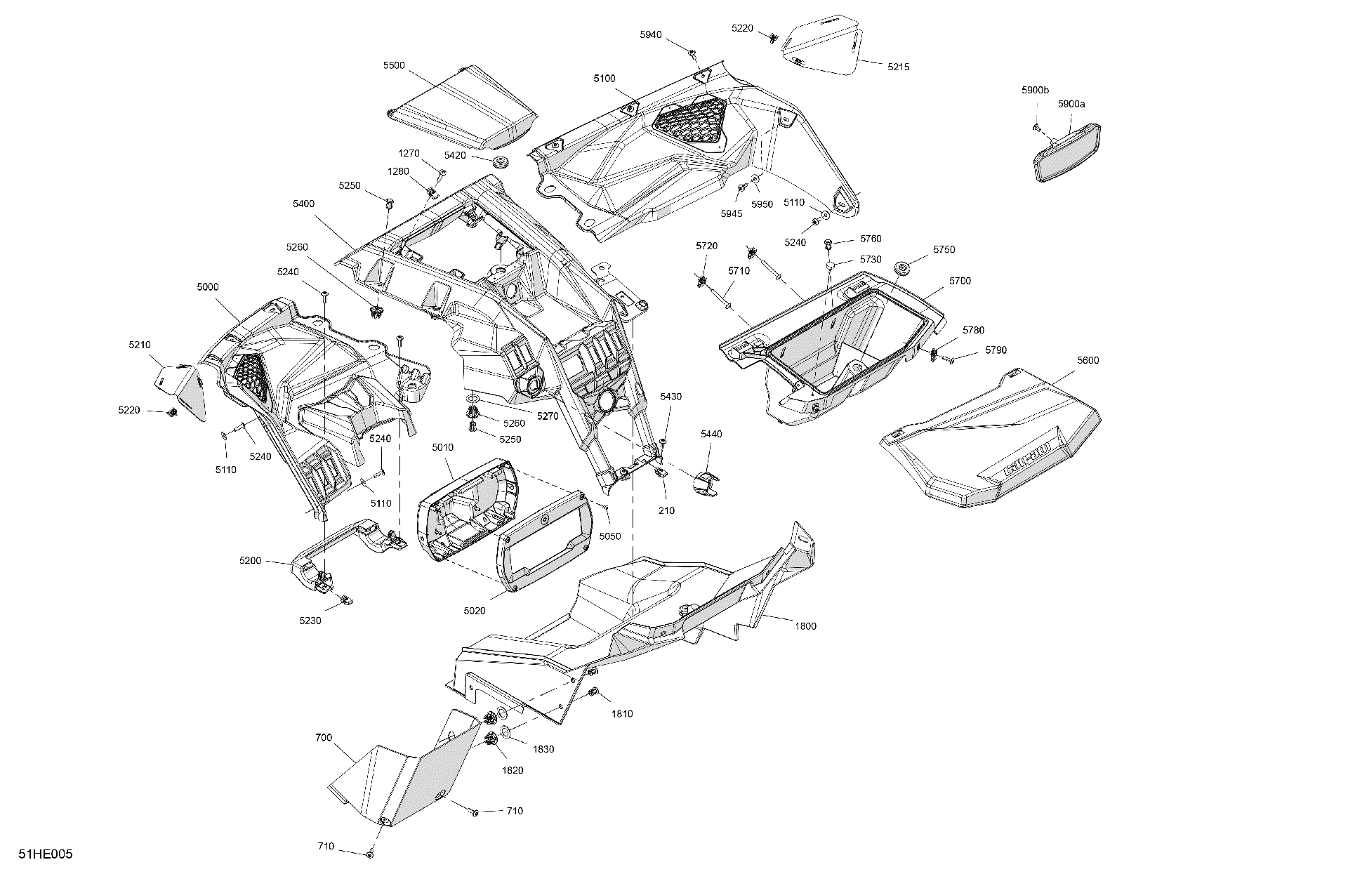 An Image of a Genuine Can-Am Parts Schematic Diagram showing the schematic - CAB INTERIOR - DASHBOARD