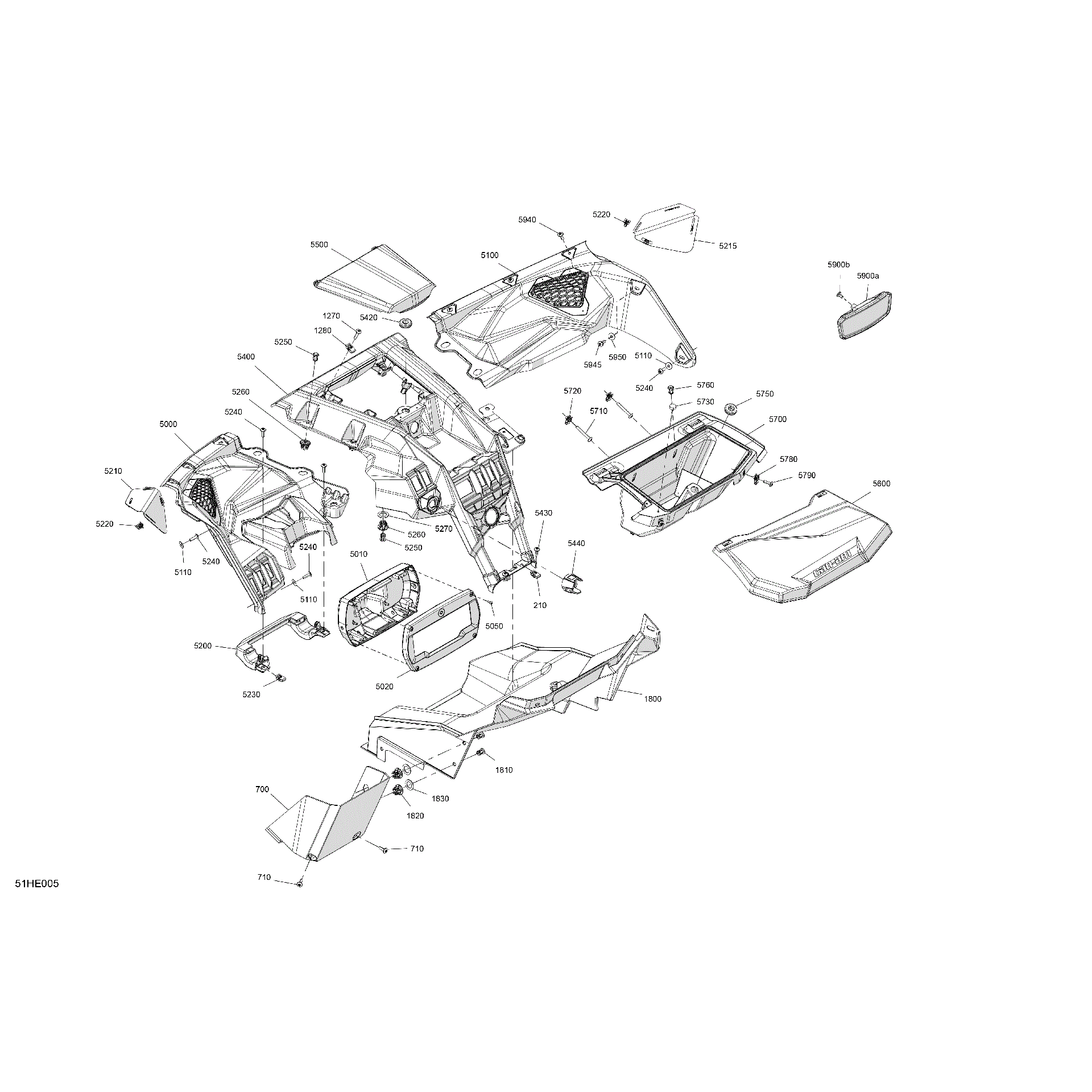 An Image of a Genuine Can-Am Parts Schematic Diagram showing the schematic - CAB INTERIOR - DASHBOARD