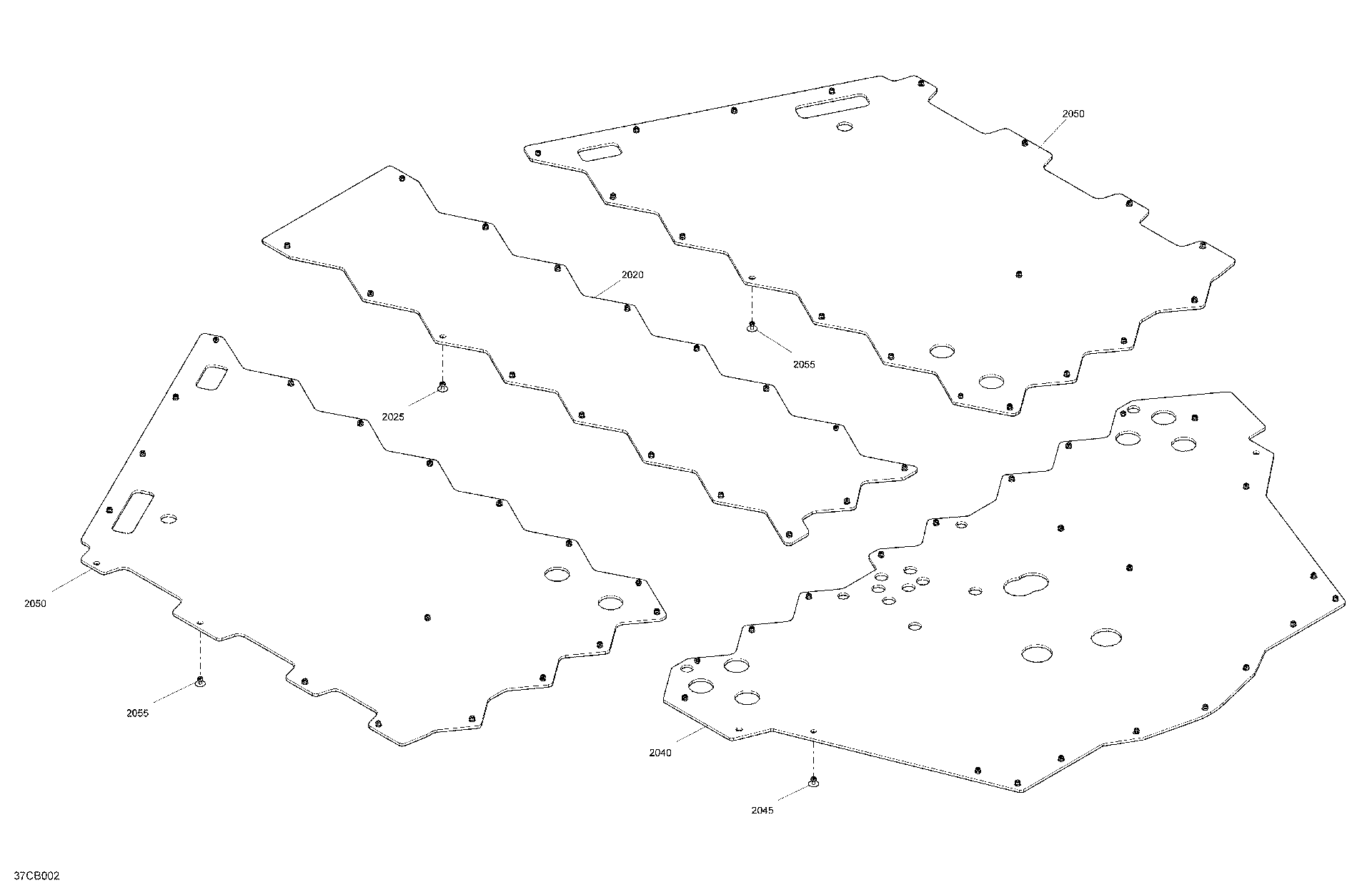 An Image of a Genuine Can-Am Parts Schematic Diagram showing the schematic - BODY - SKID PLATE