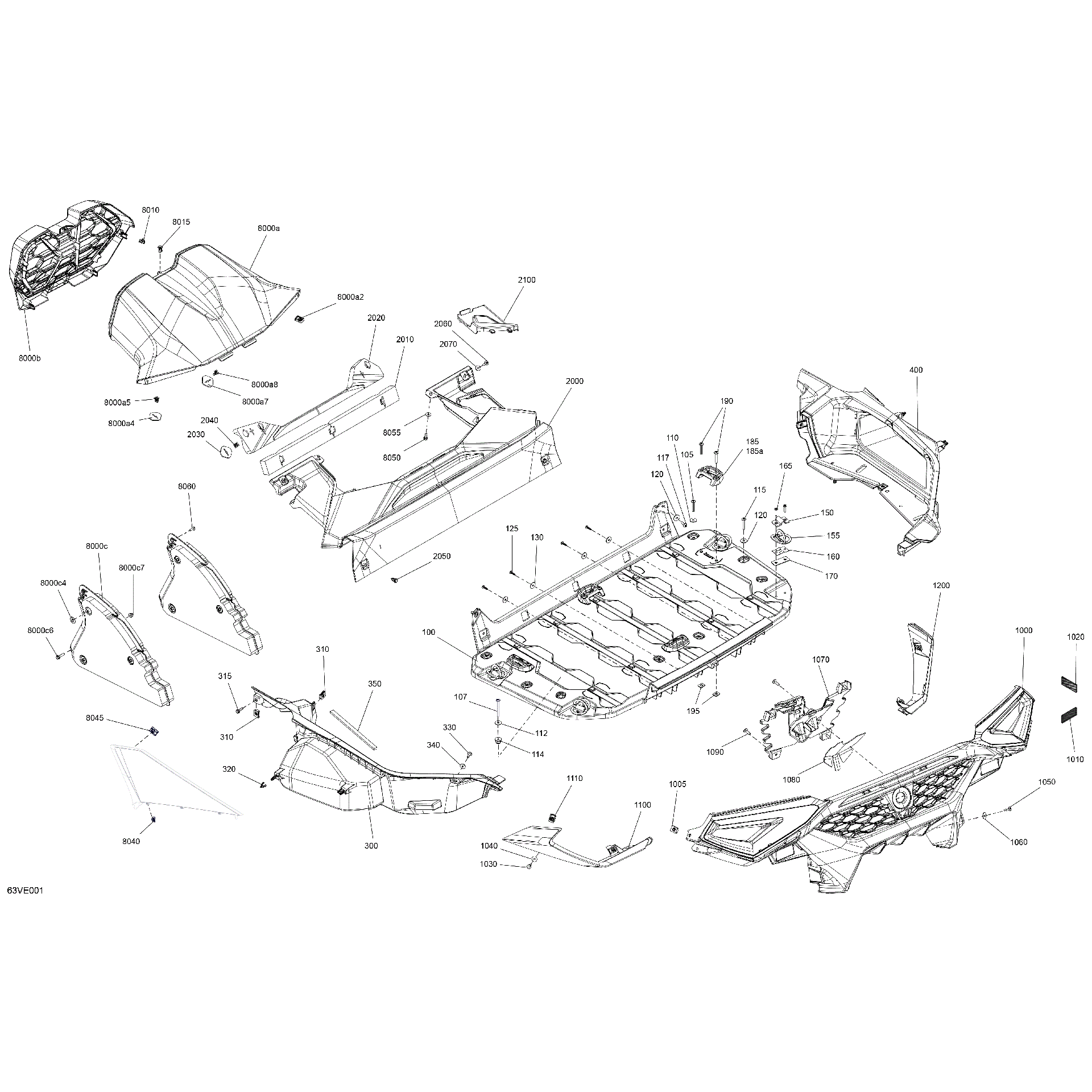 An Image of a Genuine Can-Am Parts Schematic Diagram showing the schematic - BODY - CARGO