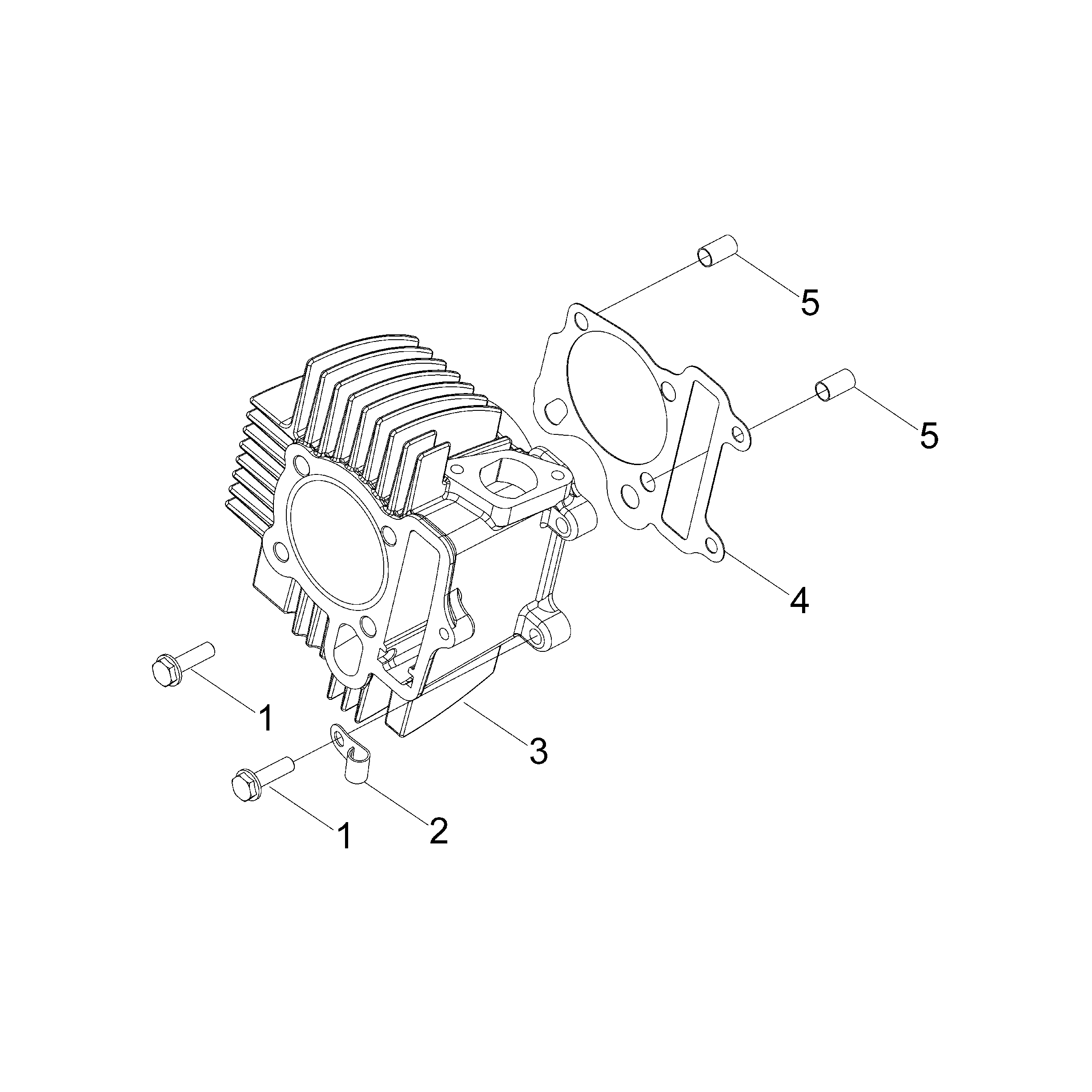 An Image of a Genuine Polaris Parts Schematic Diagram showing the schematic - ENGINE: CYLINDER - 2016 POLARIS SPORTSMAN 90