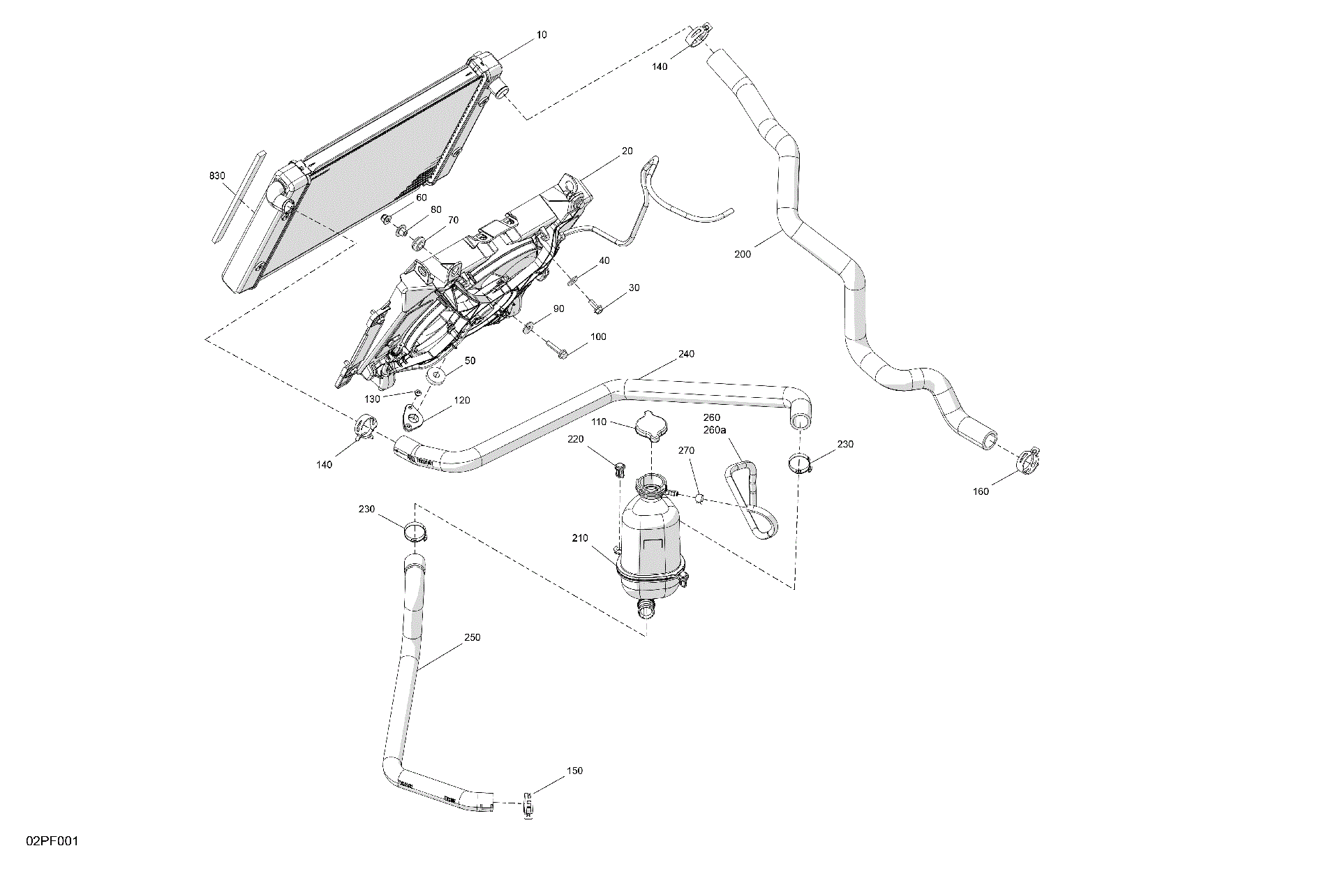 An Image of a Genuine Can-Am Parts Schematic Diagram showing the schematic - ENGINE - COOLING