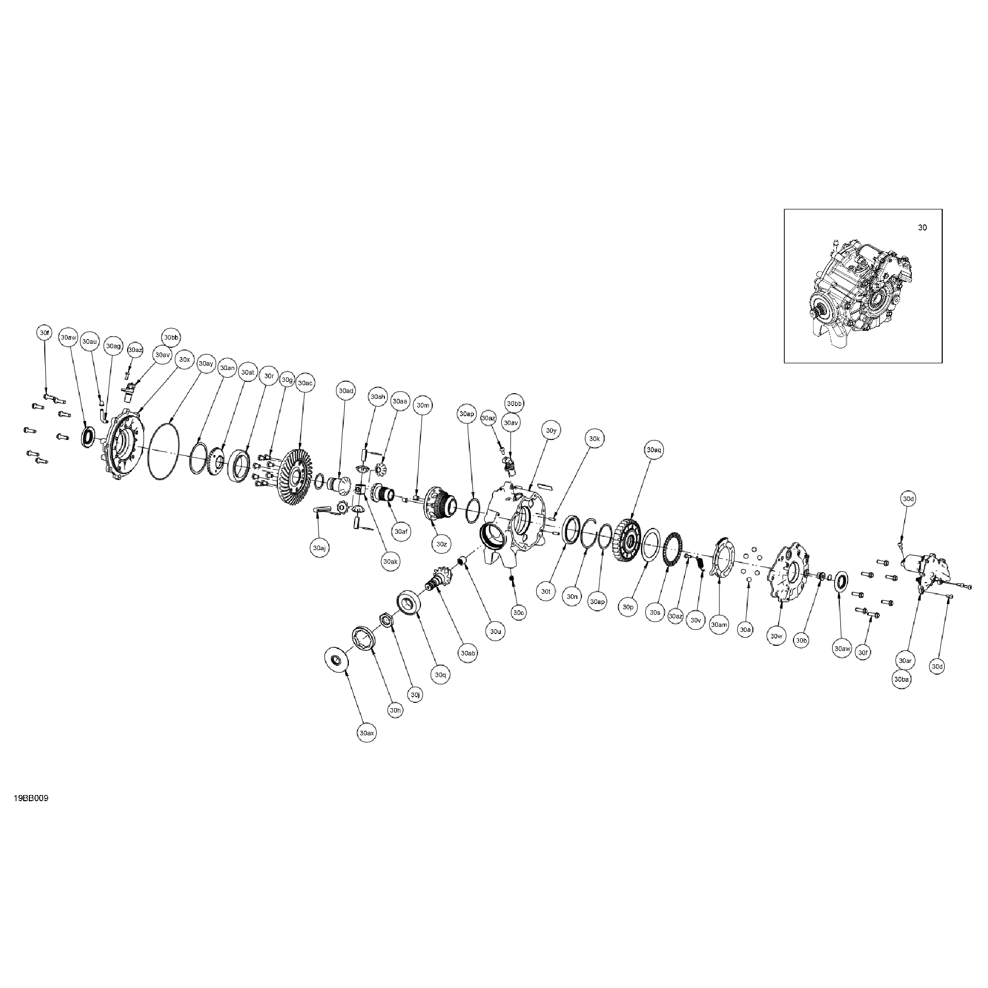 An Image of a Genuine Can-Am Parts Schematic Diagram showing the schematic - DRIVE - FRONT - DIFFERENTIAL PARTS
