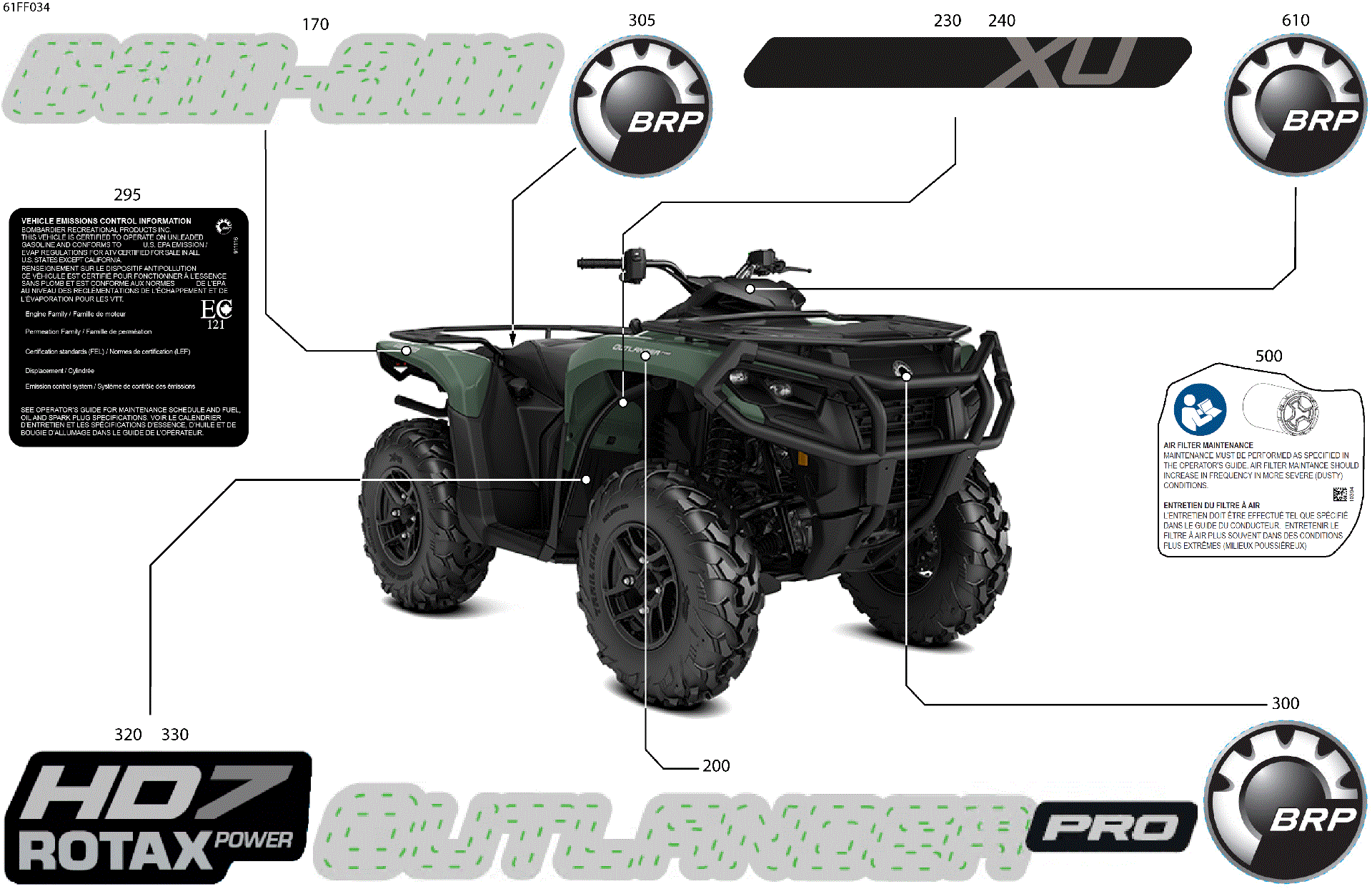 An Image of a Genuine Can-Am Parts Schematic Diagram showing the schematic - BODY - FEATURE DECALS