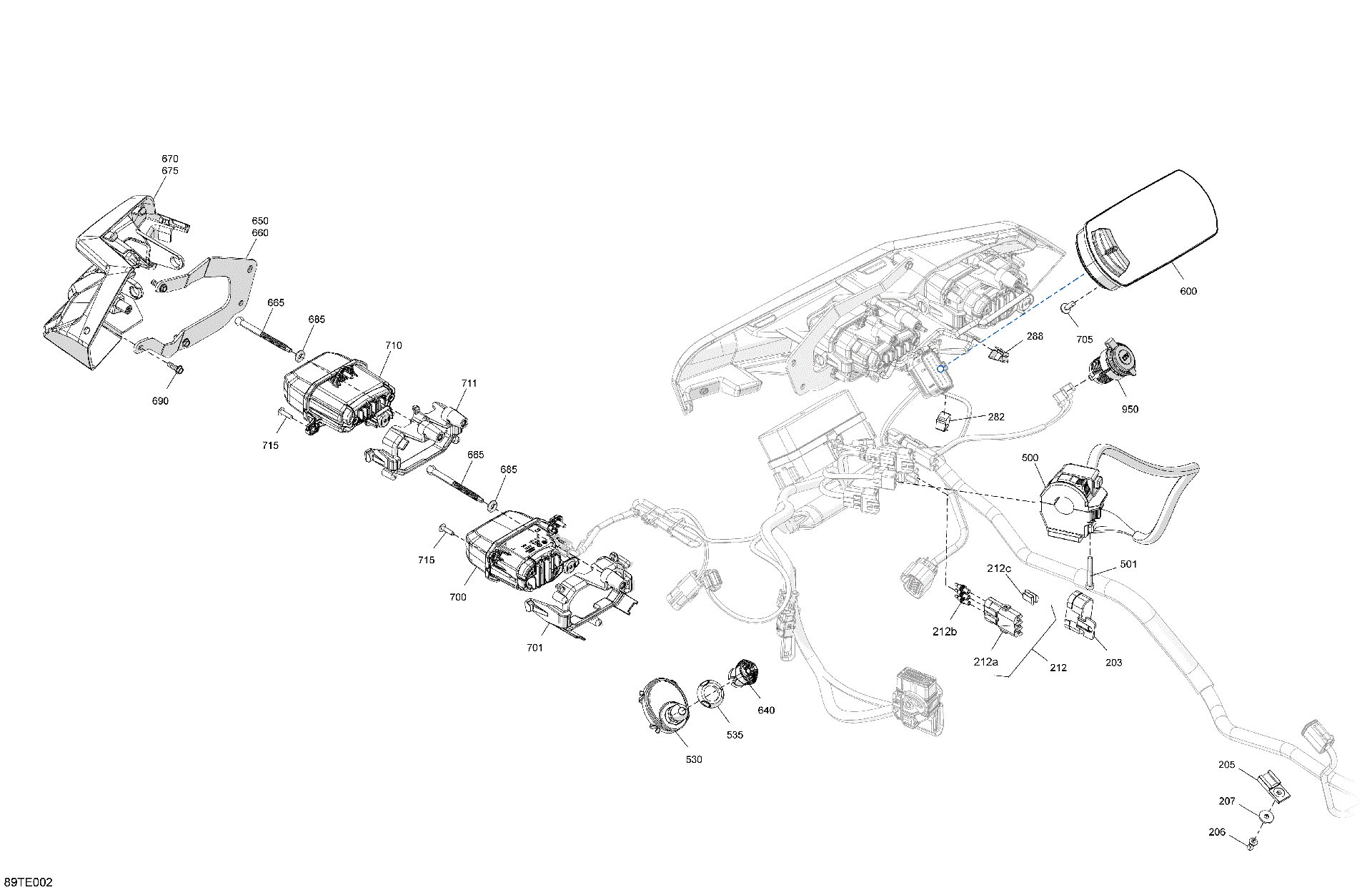 An Image of a Genuine Can-Am Parts Schematic Diagram showing the schematic - ELECTRIC - FRONT SECTION