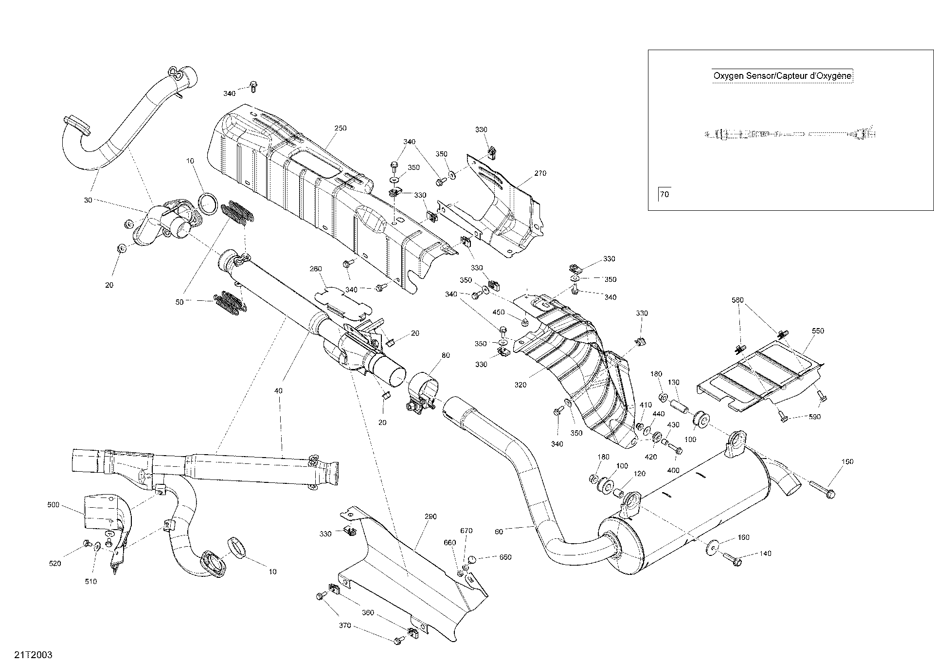 An Image of a Genuine Can-Am Parts Schematic Diagram showing the schematic - EXHAUST