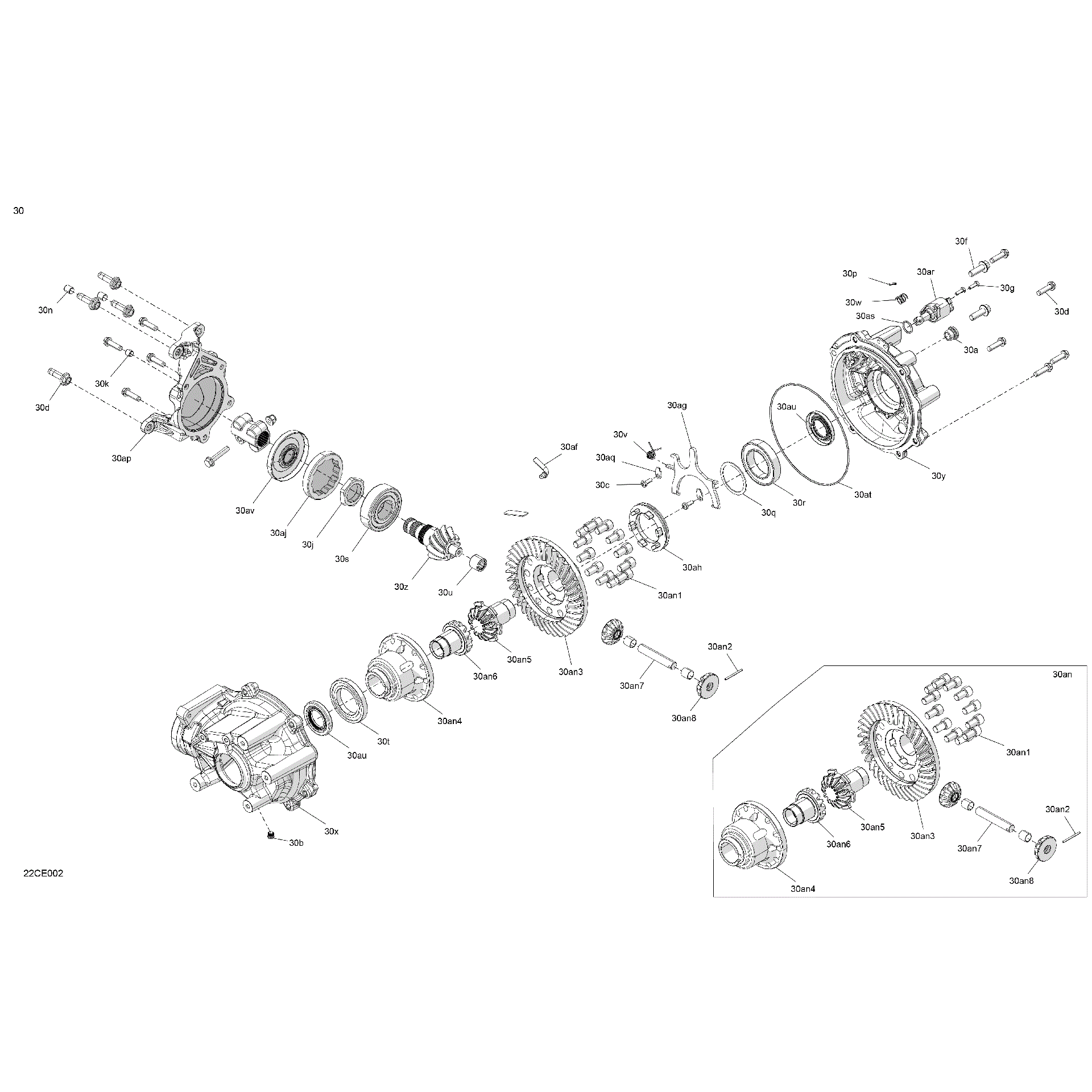 An Image of a Genuine Can-Am Parts Schematic Diagram showing the schematic - DRIVE - FINAL DRIVE UNIT