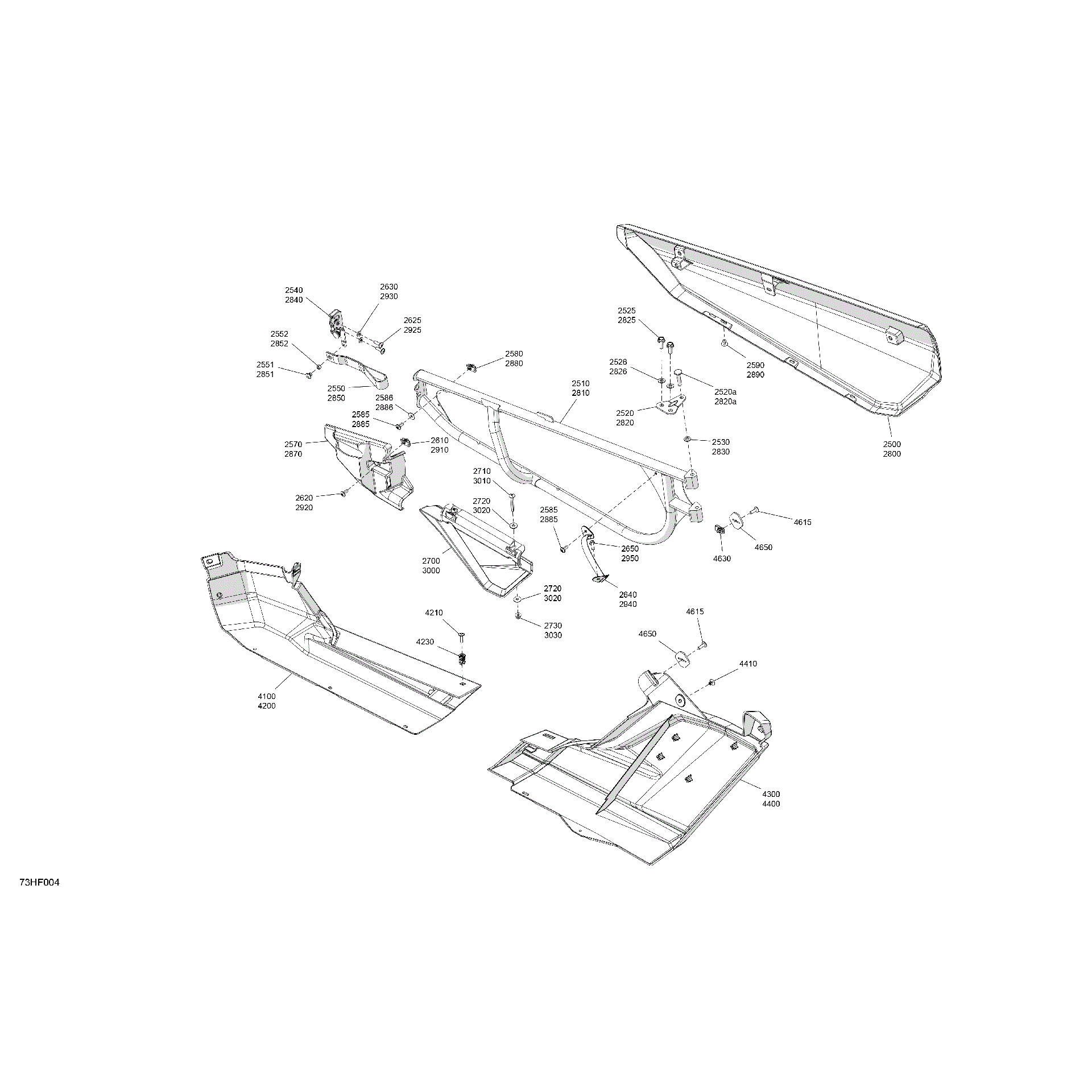 An Image of a Genuine Can-Am Parts Schematic Diagram showing the schematic - BODY - DOORS