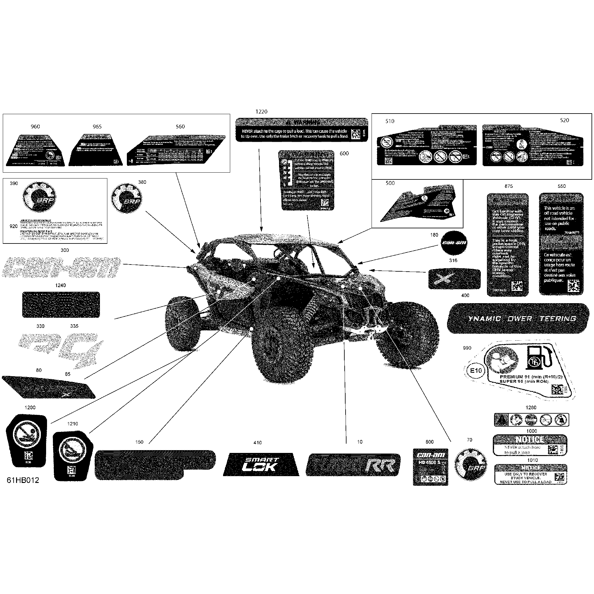 An Image of a Genuine Can-Am Parts Schematic Diagram showing the schematic - BODY - DECALS