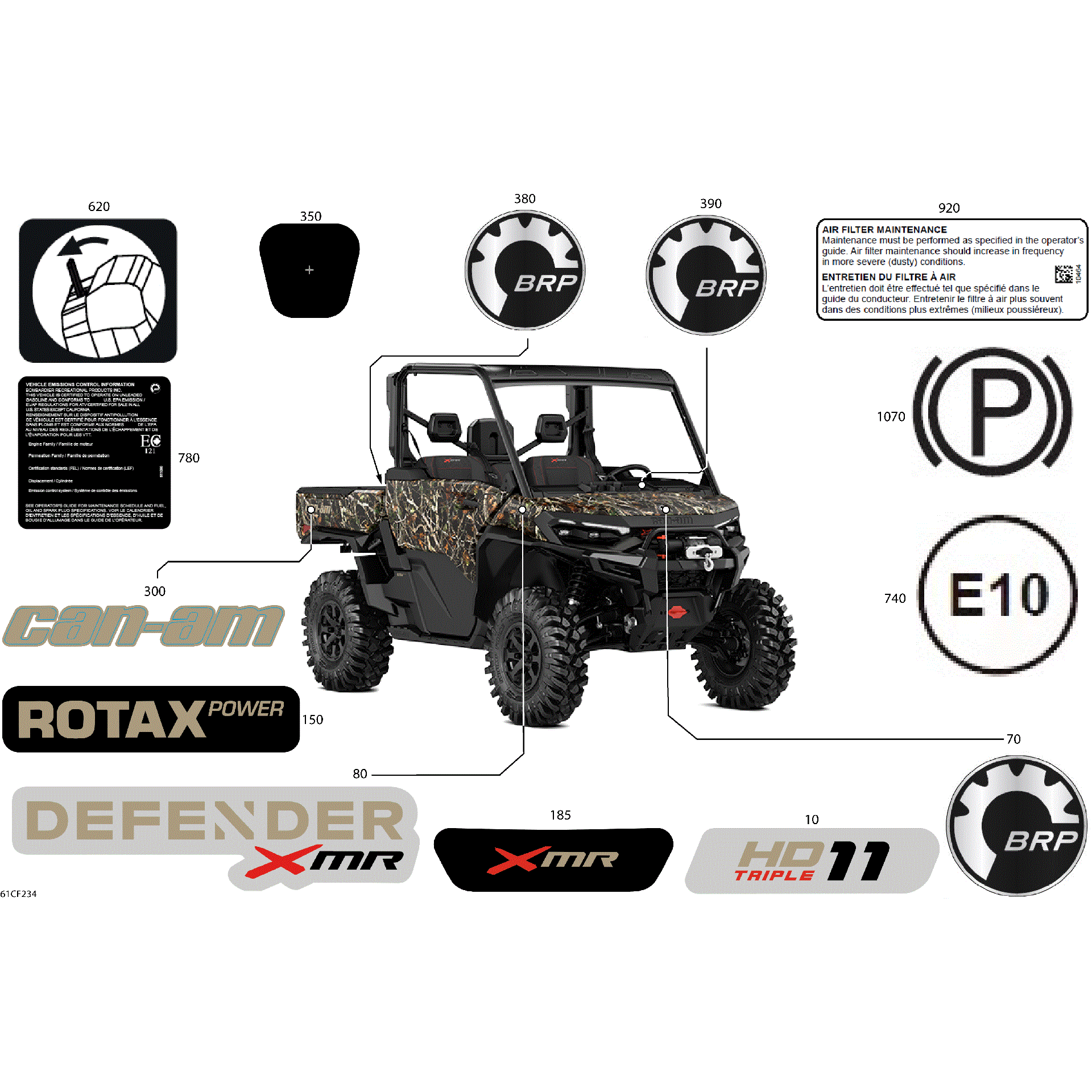An Image of a Genuine Can-Am Parts Schematic Diagram showing the schematic - BODY - DECALS