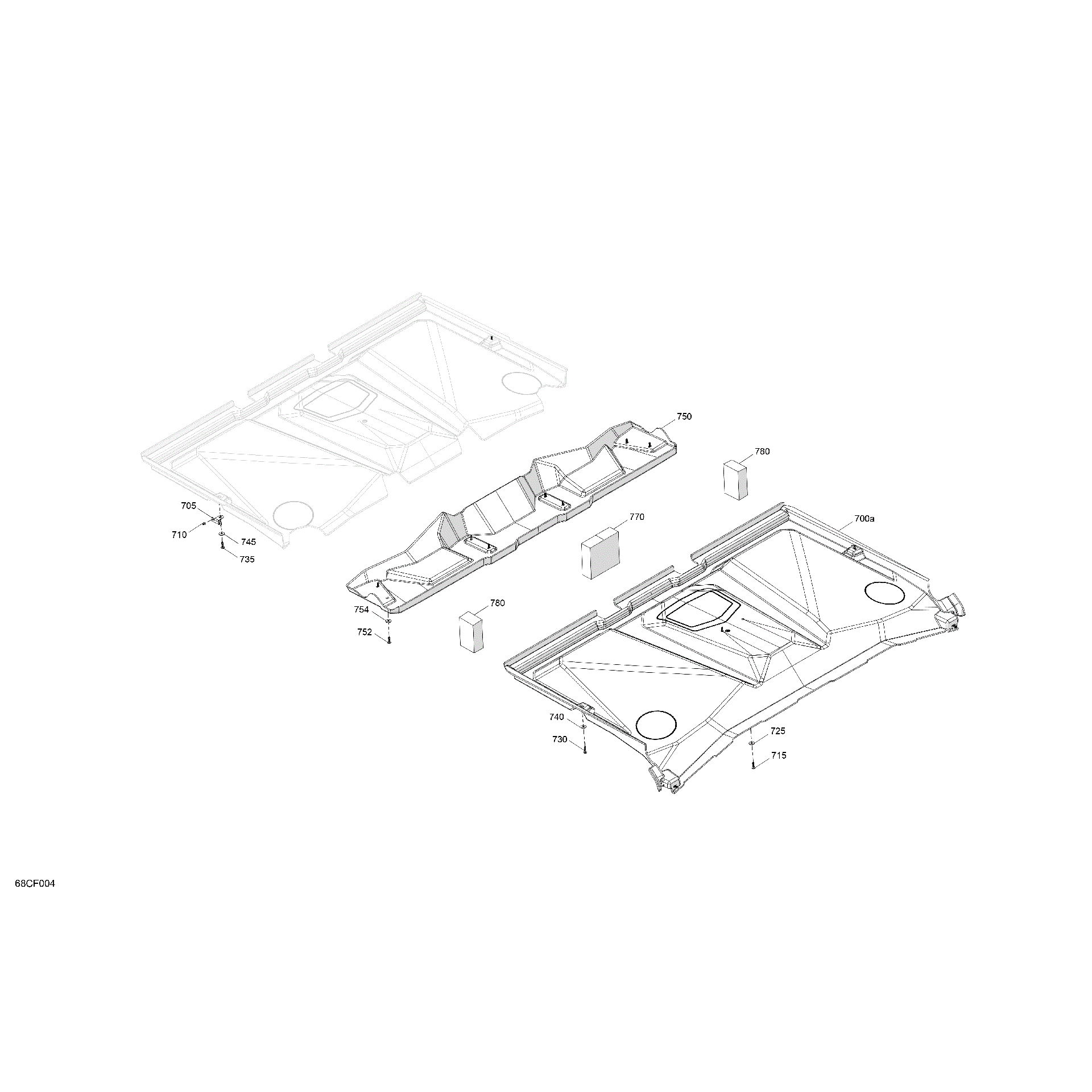 An Image of a Genuine Can-Am Parts Schematic Diagram showing the schematic - ENCLOSURE CAB - ROOF LINER