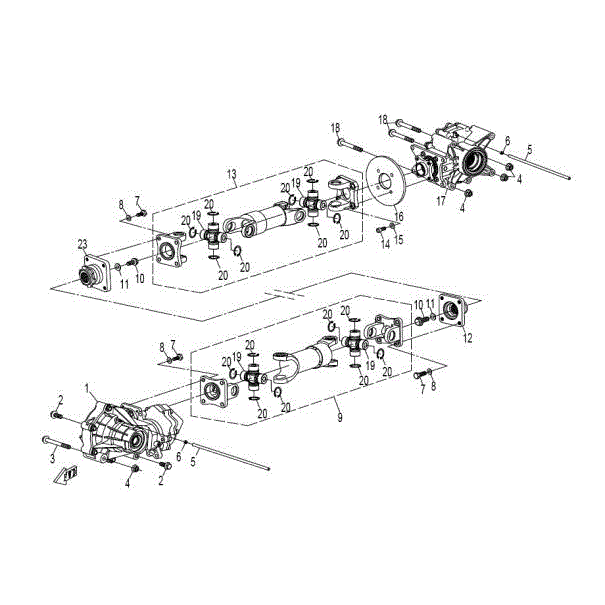 An Image of a genuine CFMOTO Parts Schematic Diagram showing the group - POWERTRAIN SYSTEM - 2015 CFMOTO CFORCE 800 X8