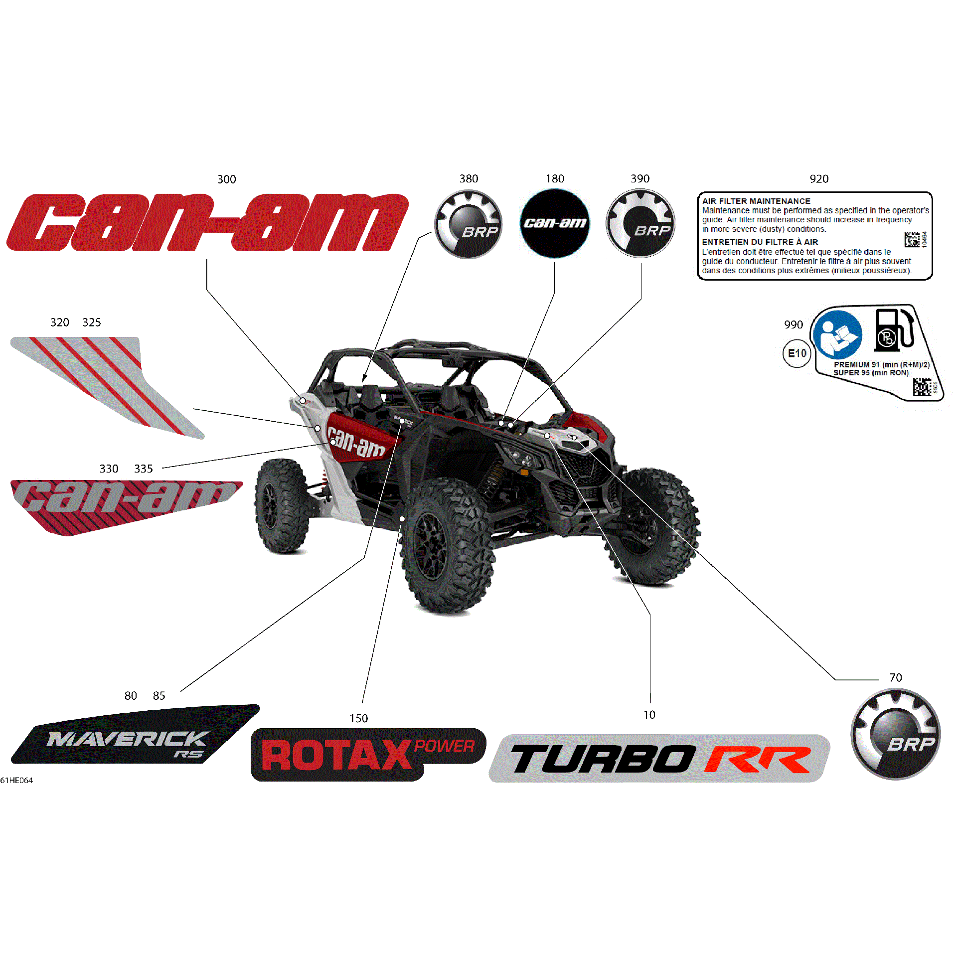 An Image of a Genuine Can-Am Parts Schematic Diagram showing the schematic - BODY - DECALS
