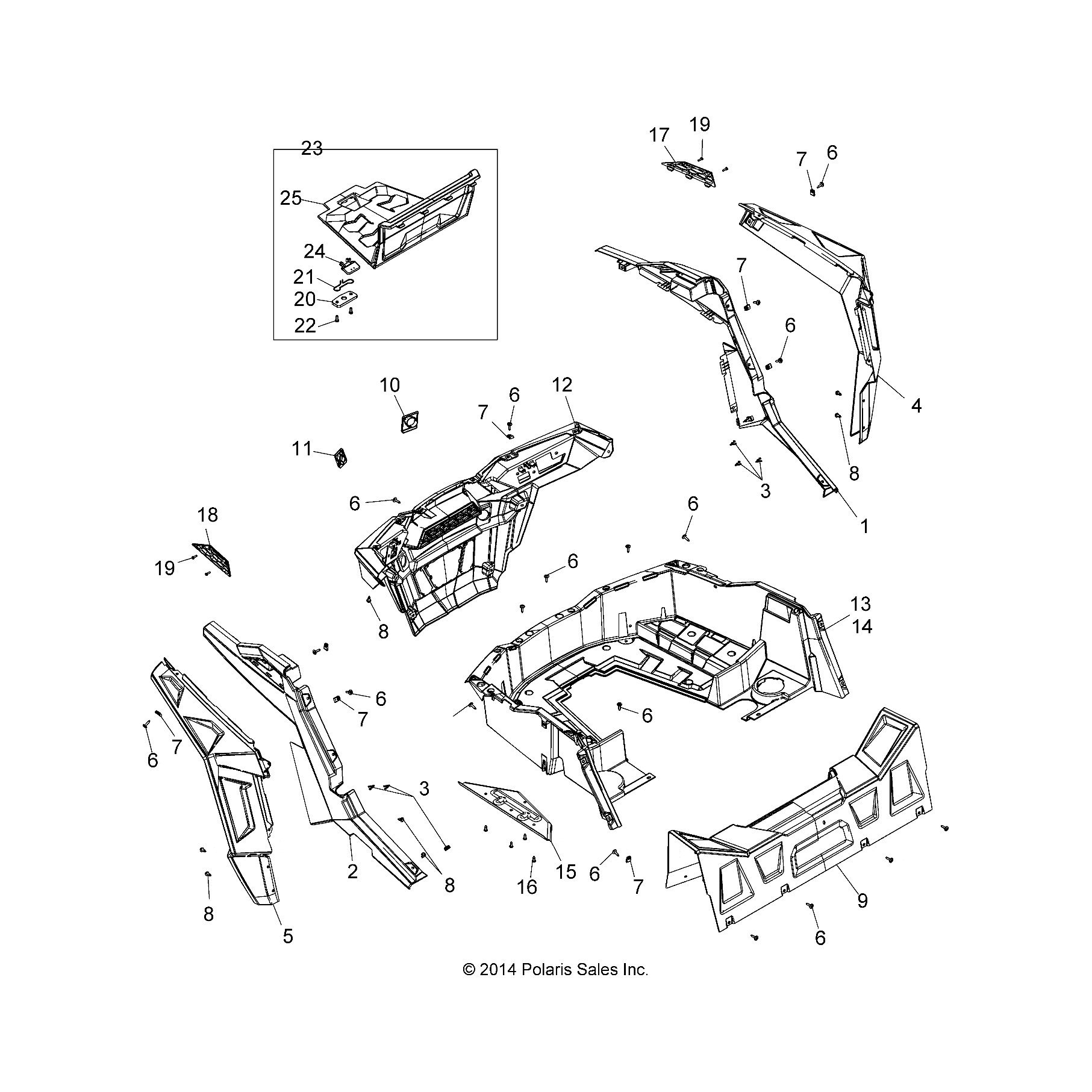 Fender Assembly Rear Lft Mate White by Polaris 2635493-662 OEM Hardware P2635493-662 Off Road Express