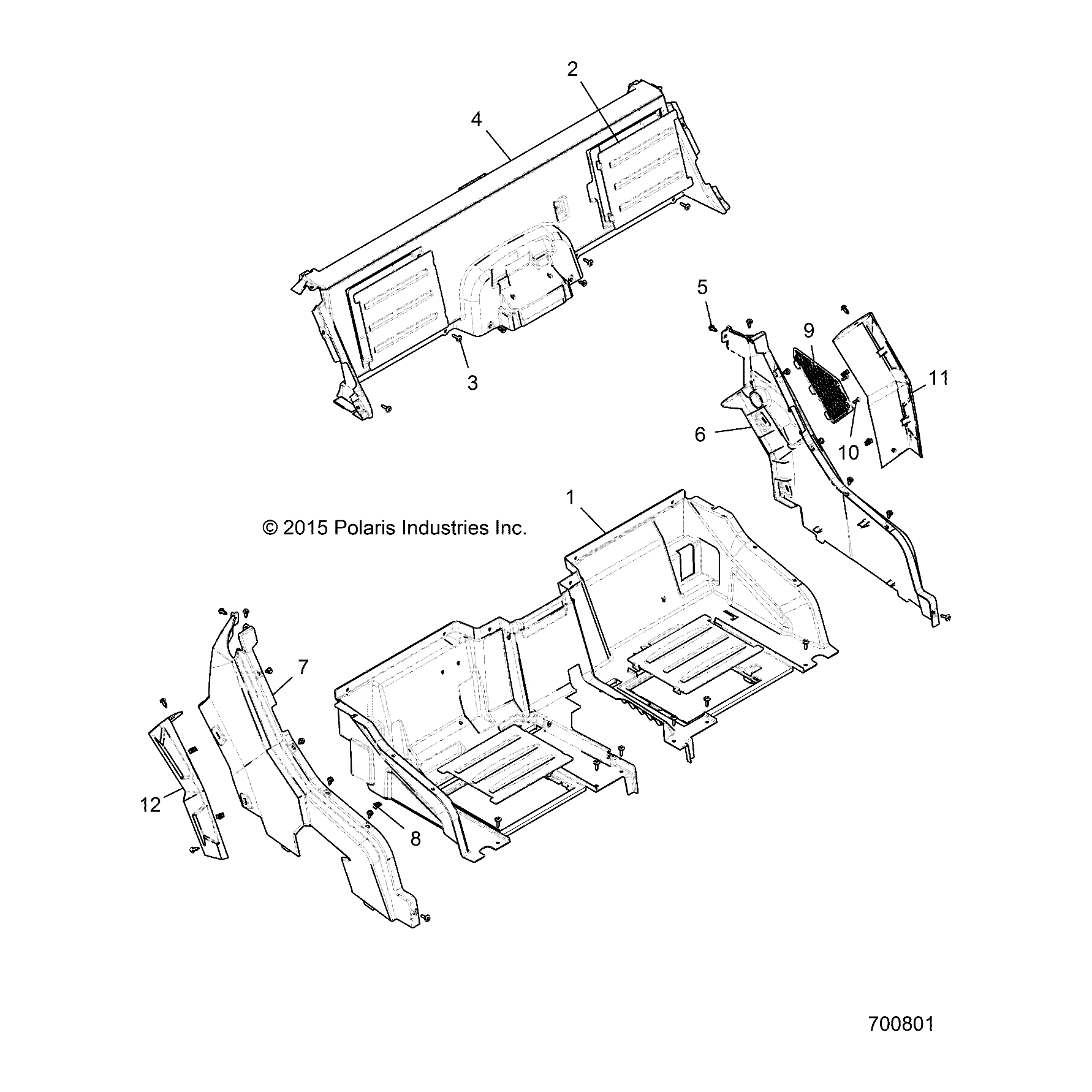 Fender Assembly, Rear, Radar Bl by Polaris 2636184-724 OEM Hardware P2636184-724 Off Road Express