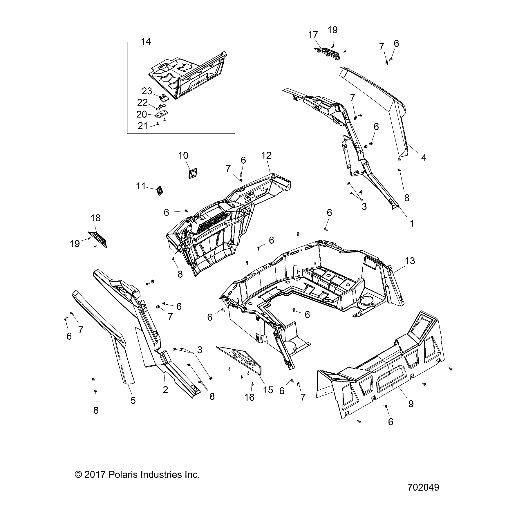 Fender Assembly, Rear, Right by Polaris 2635494-293 OEM Hardware P2635494-293 Off Road Express