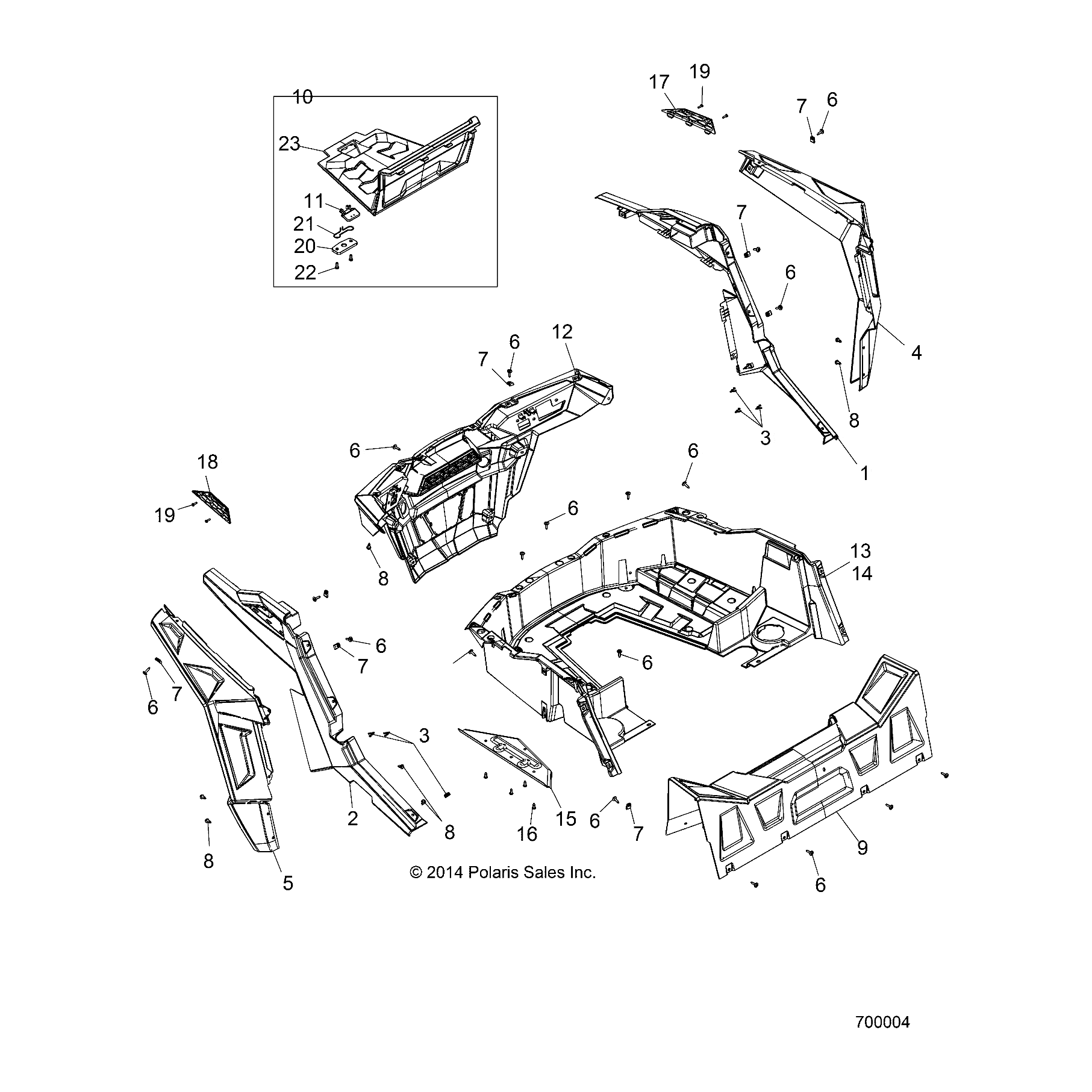 Fender Assembly, Rear, Right by Polaris 2635494-649 OEM Hardware P2635494-649 Off Road Express