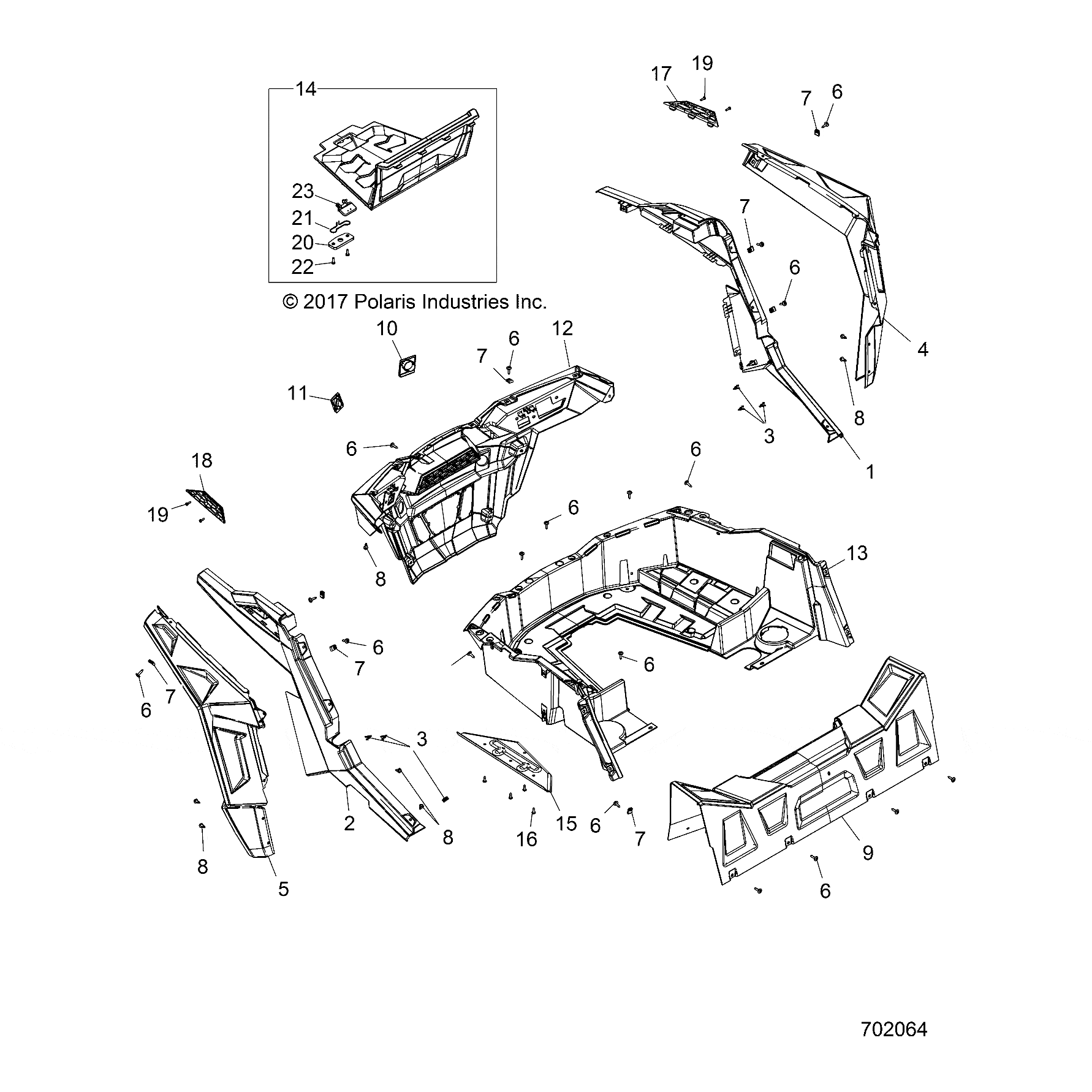 Fender Assembly, Rear, Right by Polaris 2635494-728 OEM Hardware P2635494-728 Off Road Express