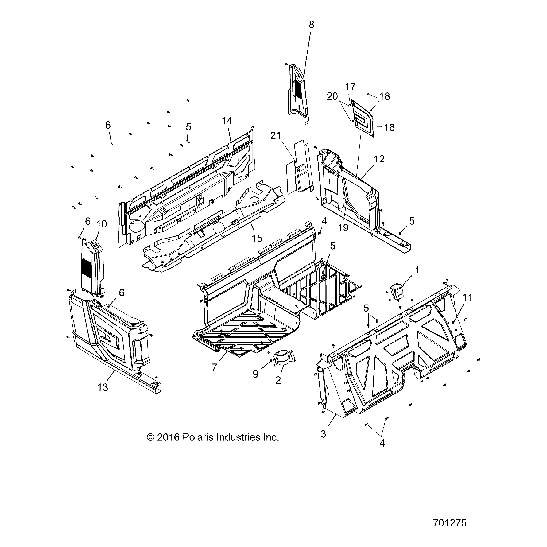 Fender Assembly Rear Upper Left Glos by Polaris 2635505-070 OEM Hardware P2635505-070 Off Road Express