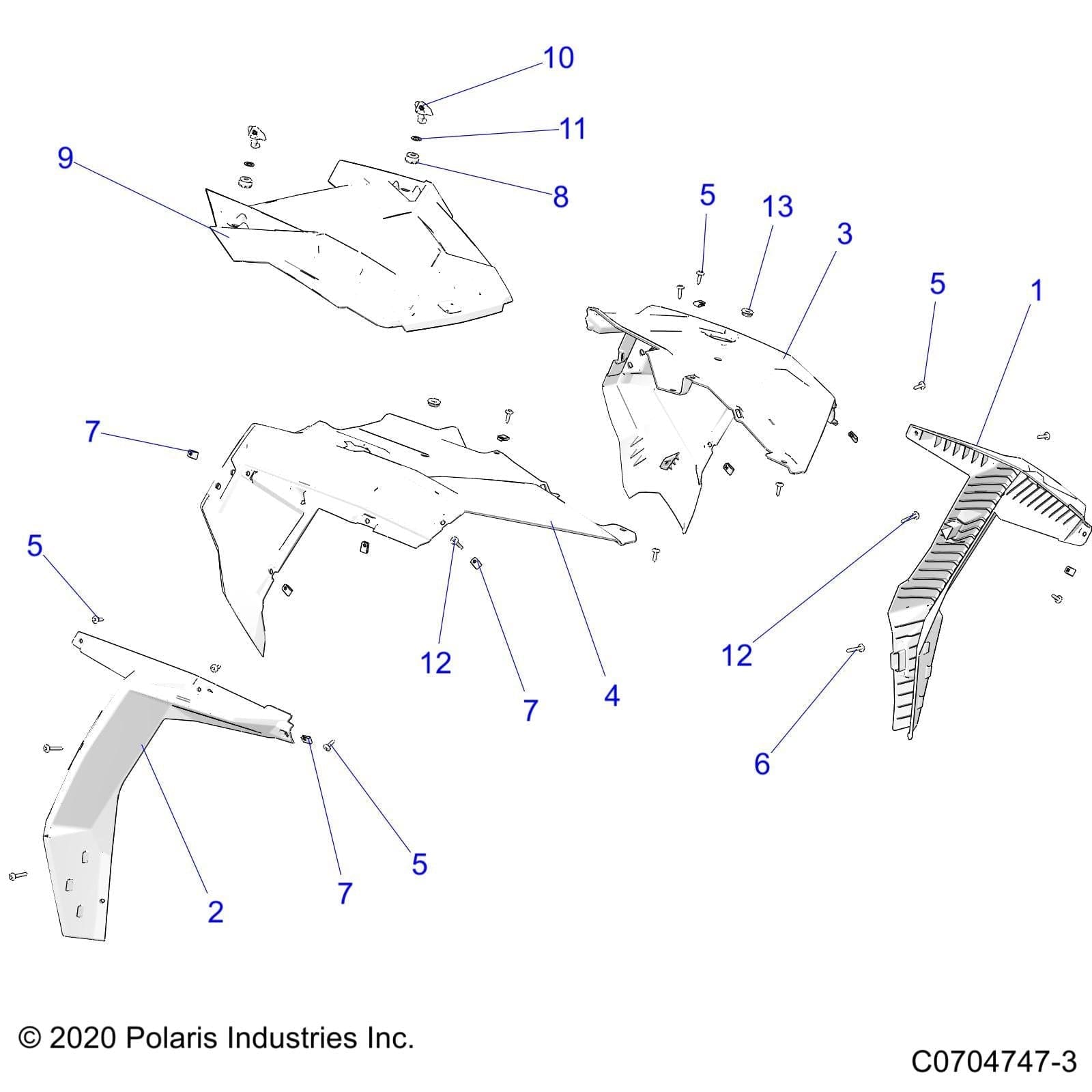 Fender Flair, Right Hand, Gloss by Polaris 5439773-070 OEM Hardware P5439773-070 Off Road Express