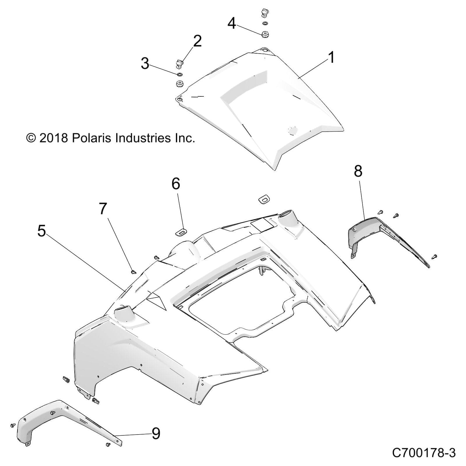 Fender Flare, Front, Left, Glos by Polaris 5438207-070 OEM Hardware P5438207-070 Off Road Express