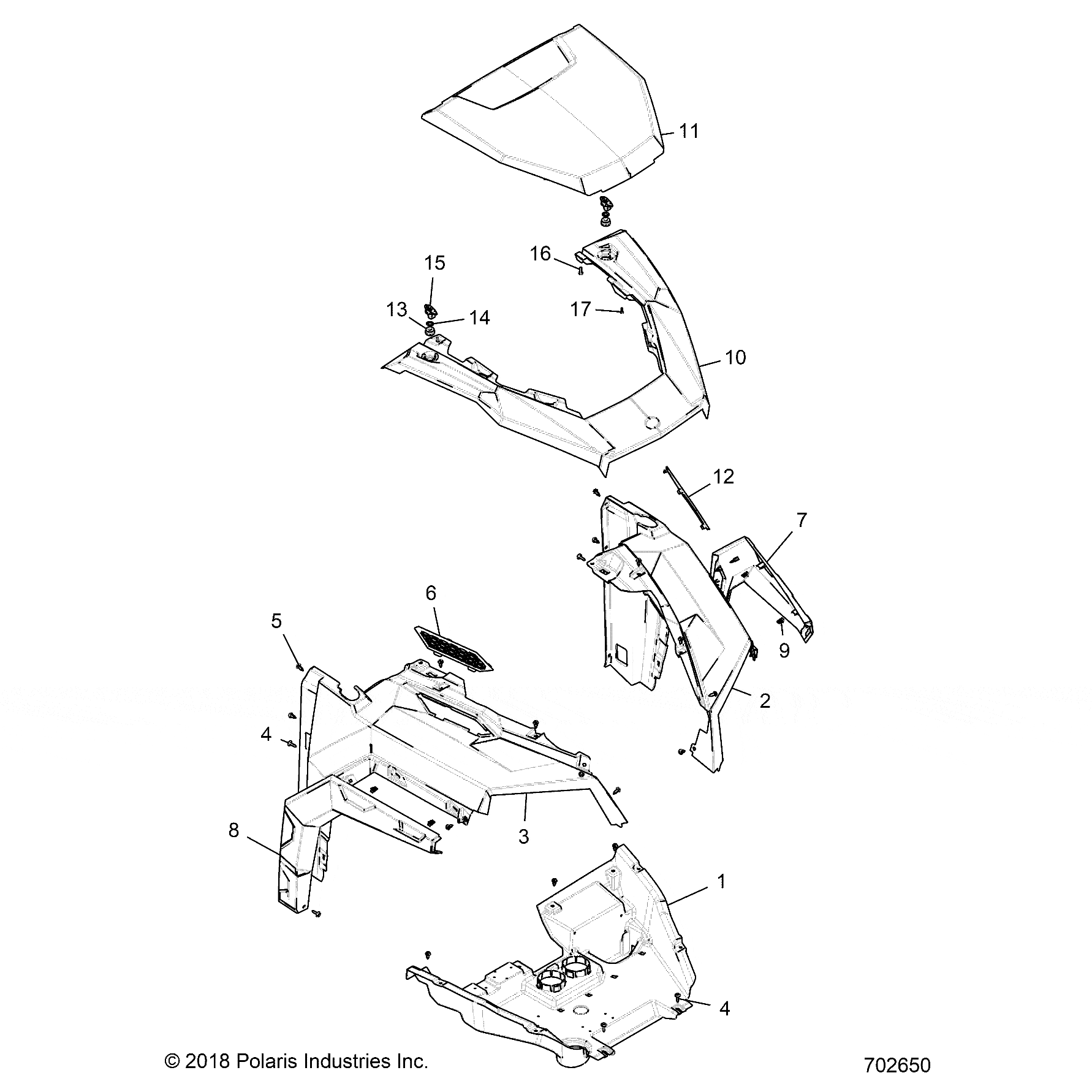 Fender Flare Front Left Side Gl by Polaris 2636175-070 OEM Hardware P2636175-070 Off Road Express