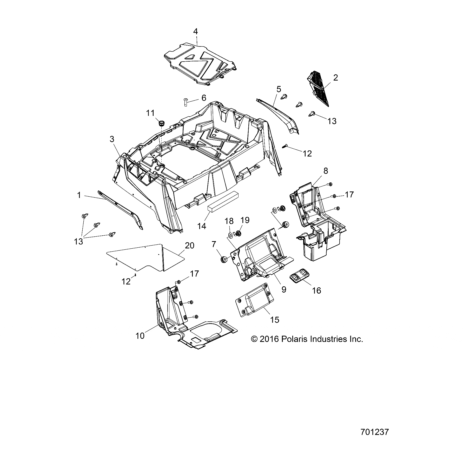 Fender Flare, Rear, Right, Glos by Polaris 5453035-070 OEM Hardware P5453035-070 Off Road Express