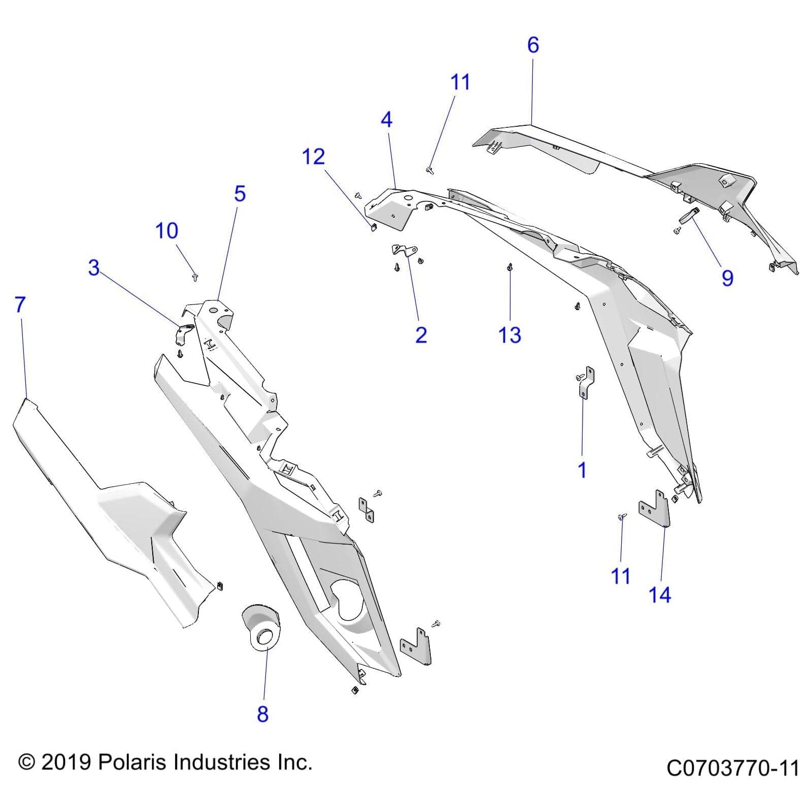 Fender Flare, Rear, Right, Glos by Polaris 5455187-070 OEM Hardware P5455187-070 Off Road Express