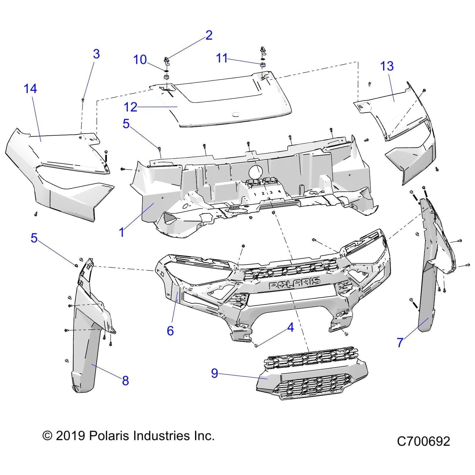 Fender, Front, Left, Sands Meta by Polaris 5453723-555 OEM Hardware P5453723-555 Off Road Express