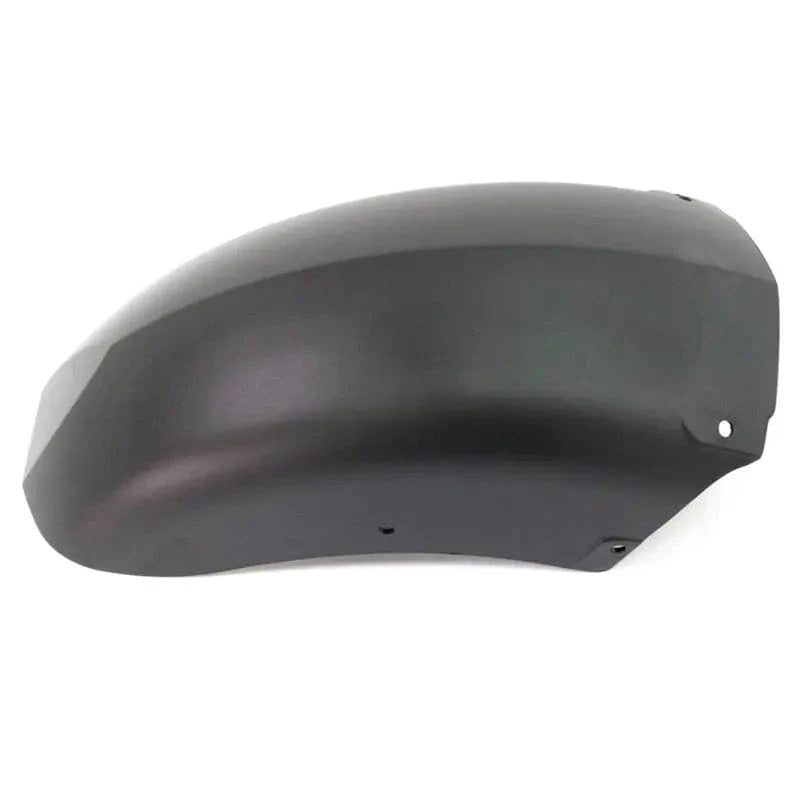 A matte black Polaris Front Fender, Rear, with a smooth curved design and two mounting holes on one end, is shown against a white background. This genuine OEM part ensures quality and precise fit. Part number: 5452647.