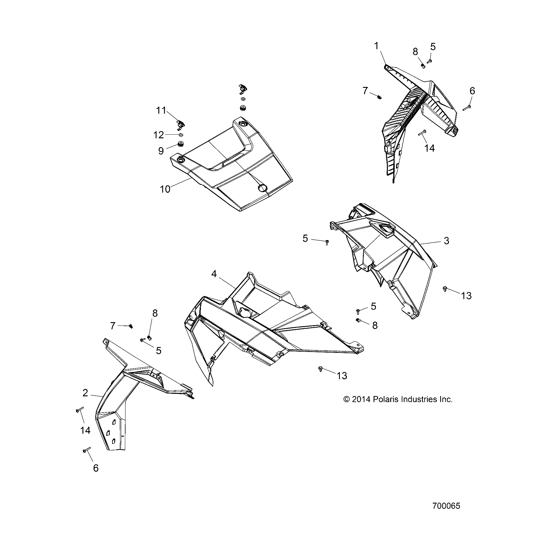 Fender Frt Lft Side Ttnm Met Gl by Polaris 5450717-653 OEM Hardware P5450717-653 Off Road Express Drop Ship