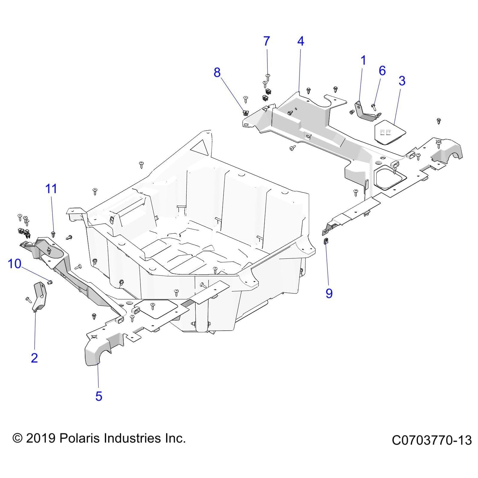 Fender, Inner, Rear, Left by Polaris 5455184-070 OEM Hardware P5455184-070 Off Road Express