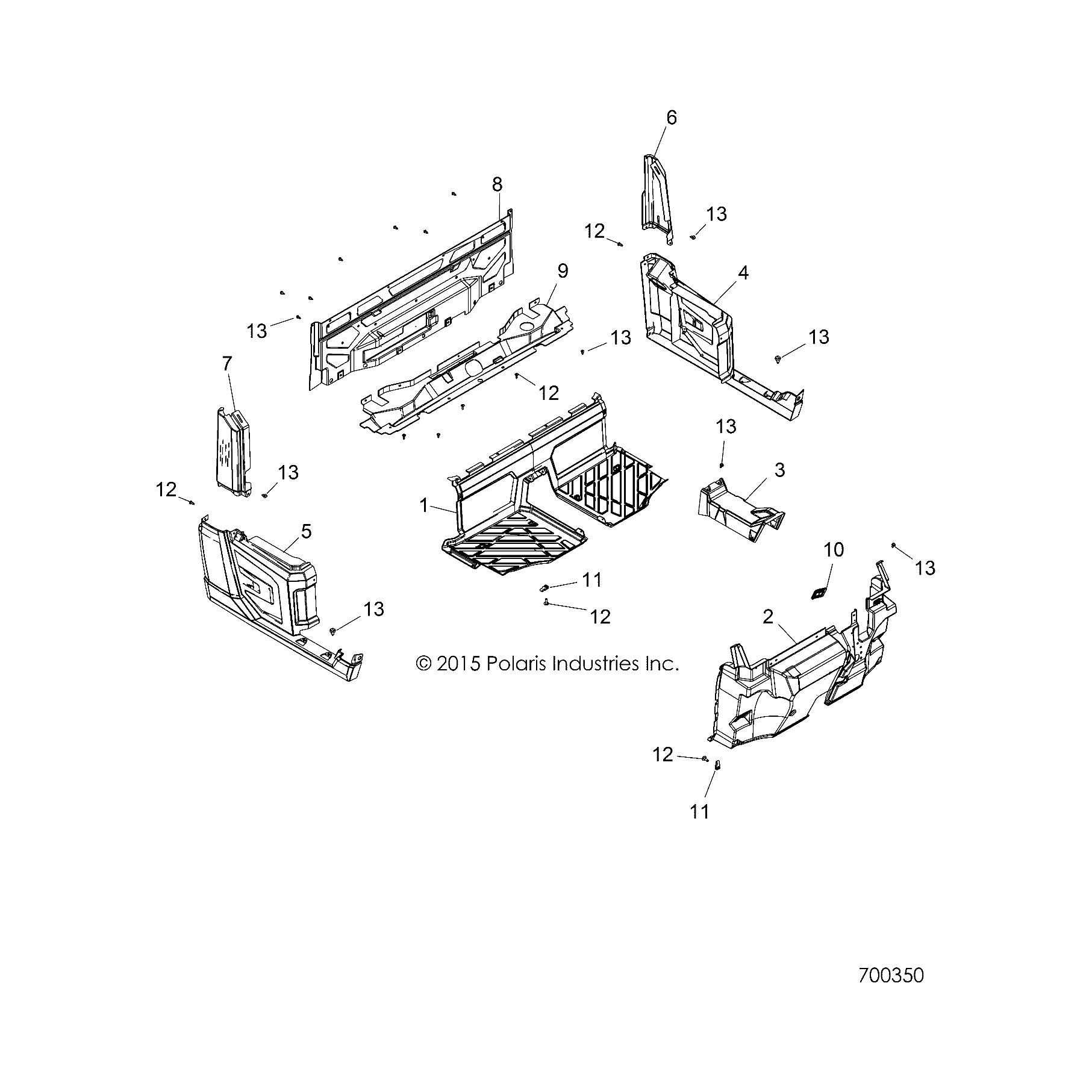 Fender Kit, Rear, Left, by Polaris 2207394 OEM Hardware P2207394 Off Road Express
