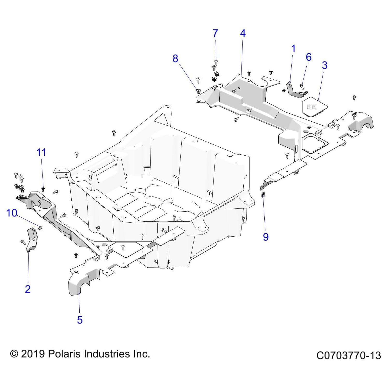 Fender, Rear, Inner, Right, Glo by Polaris 5455185-070 OEM Hardware P5455185-070 Off Road Express